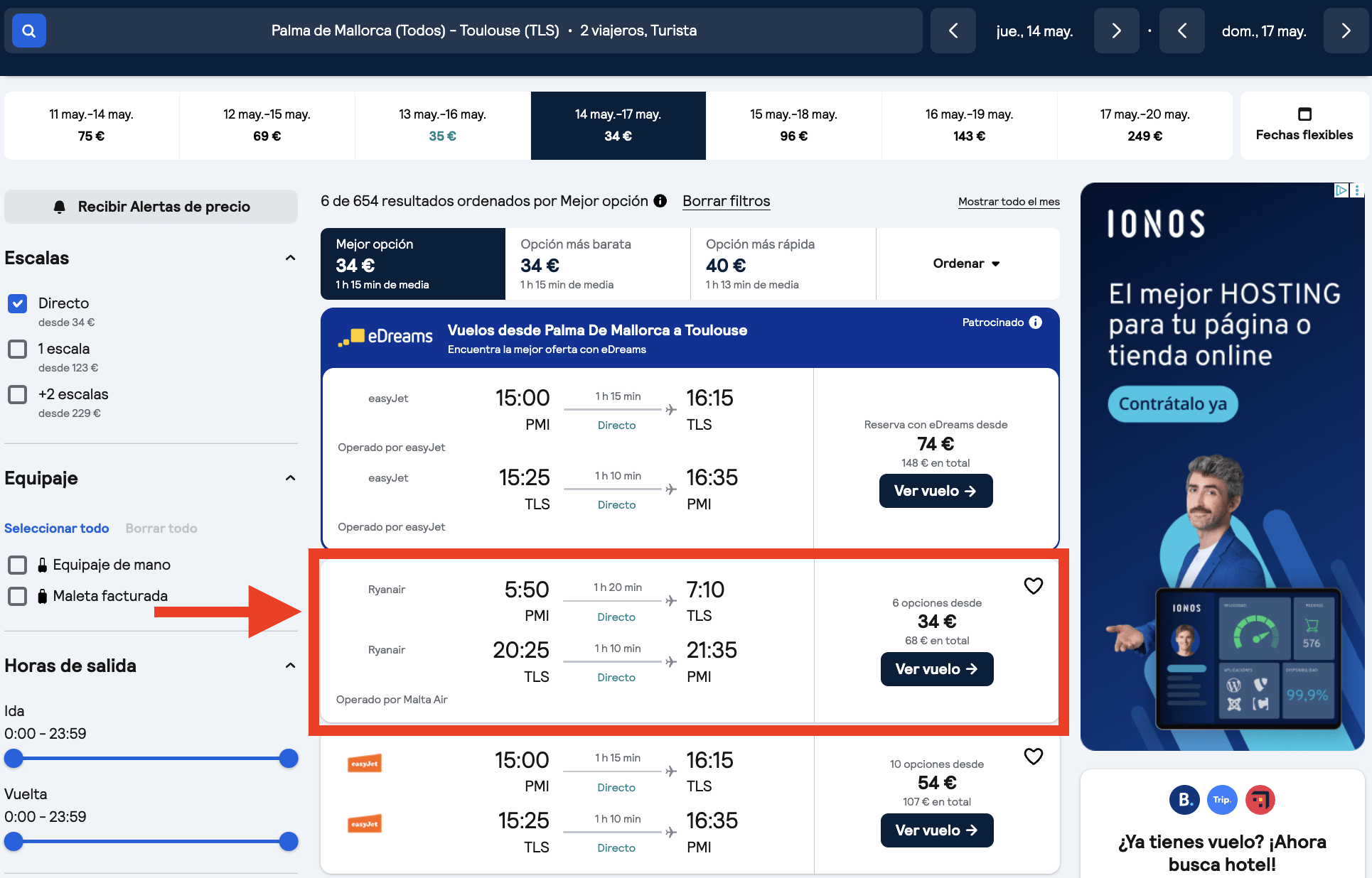 Vuelos a Toulouse + 3 noches por 99€