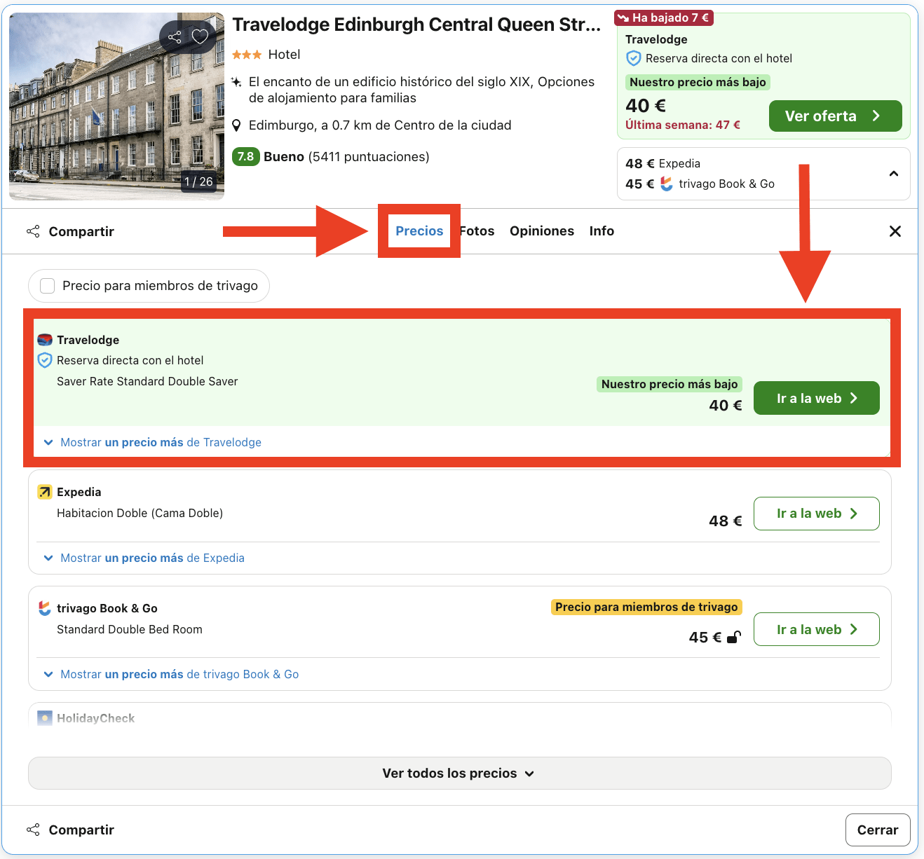 Escapada low cost a Edimburgo: hotel en el centro por 20€