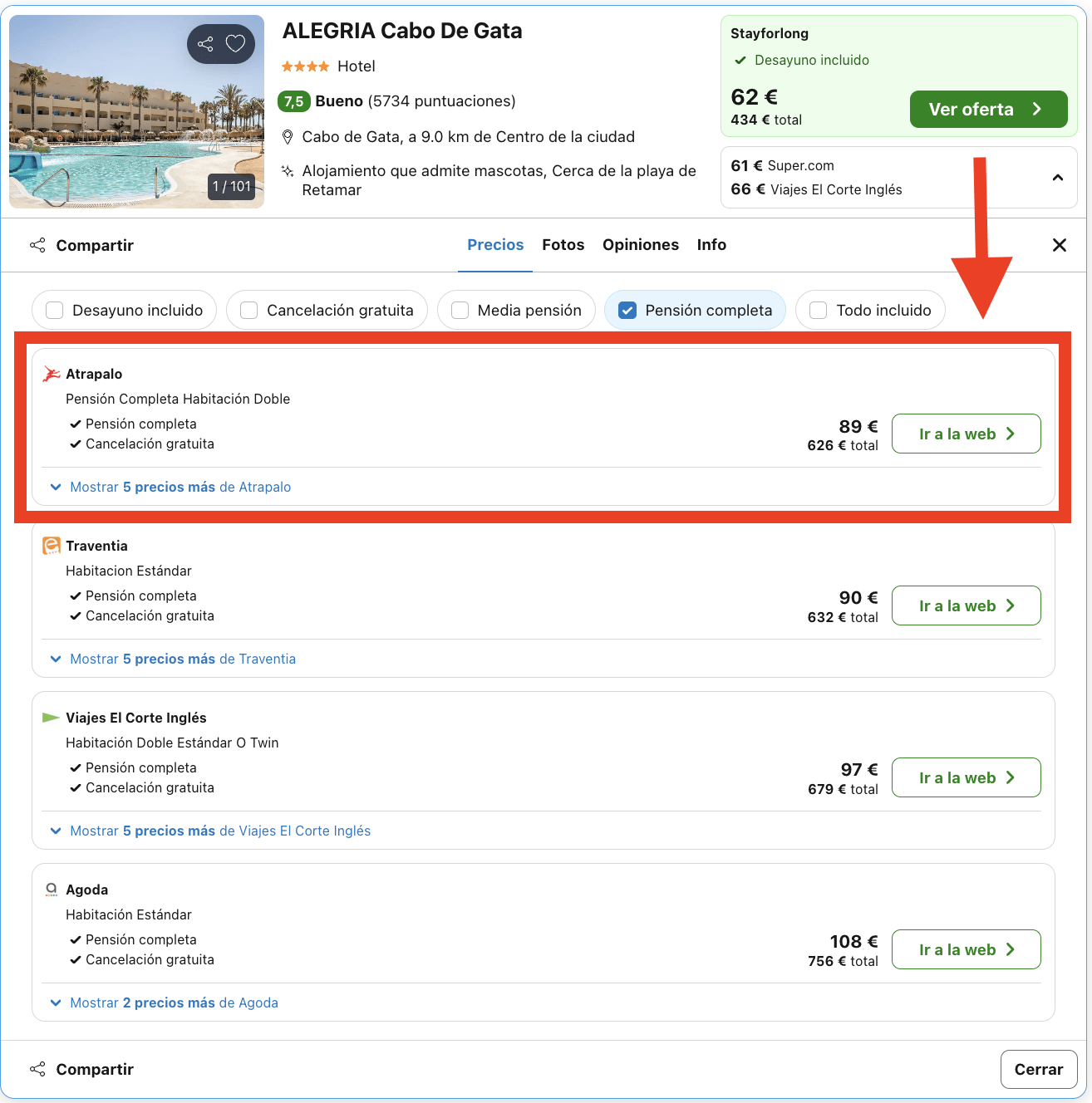 Primavera en Cabo de Gata: hotel 4* con desayuno, almuerzo y cena por 44€