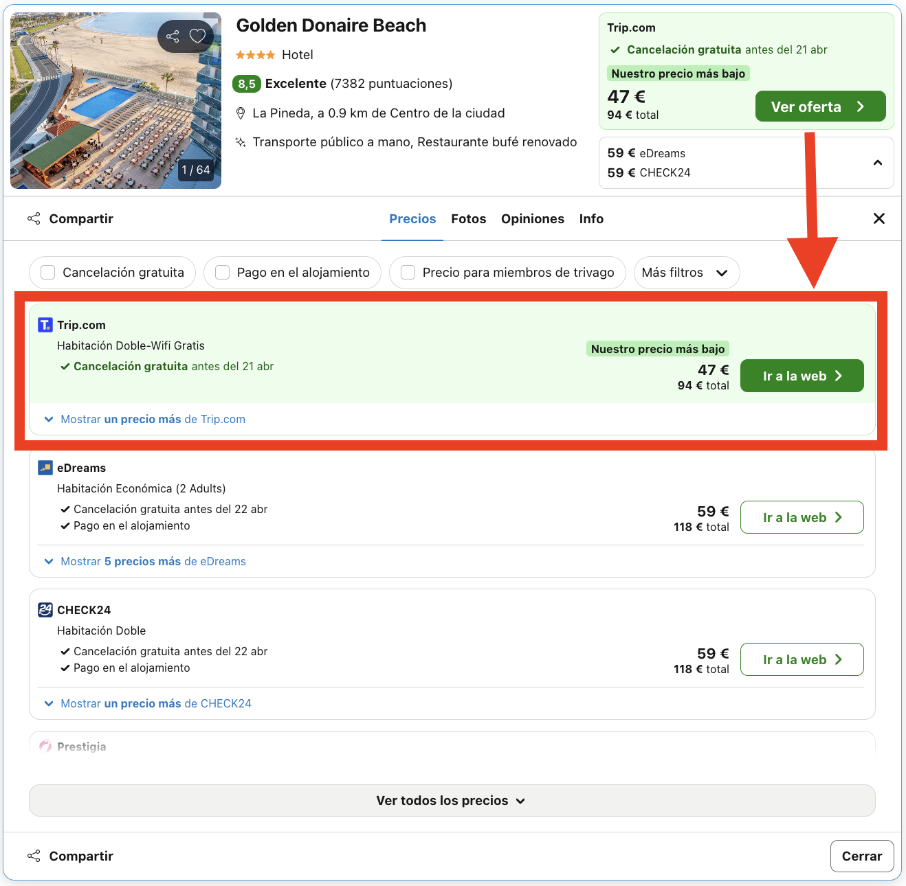 Fin de semana en La Pineda: hotel 4* en la playa por 30€