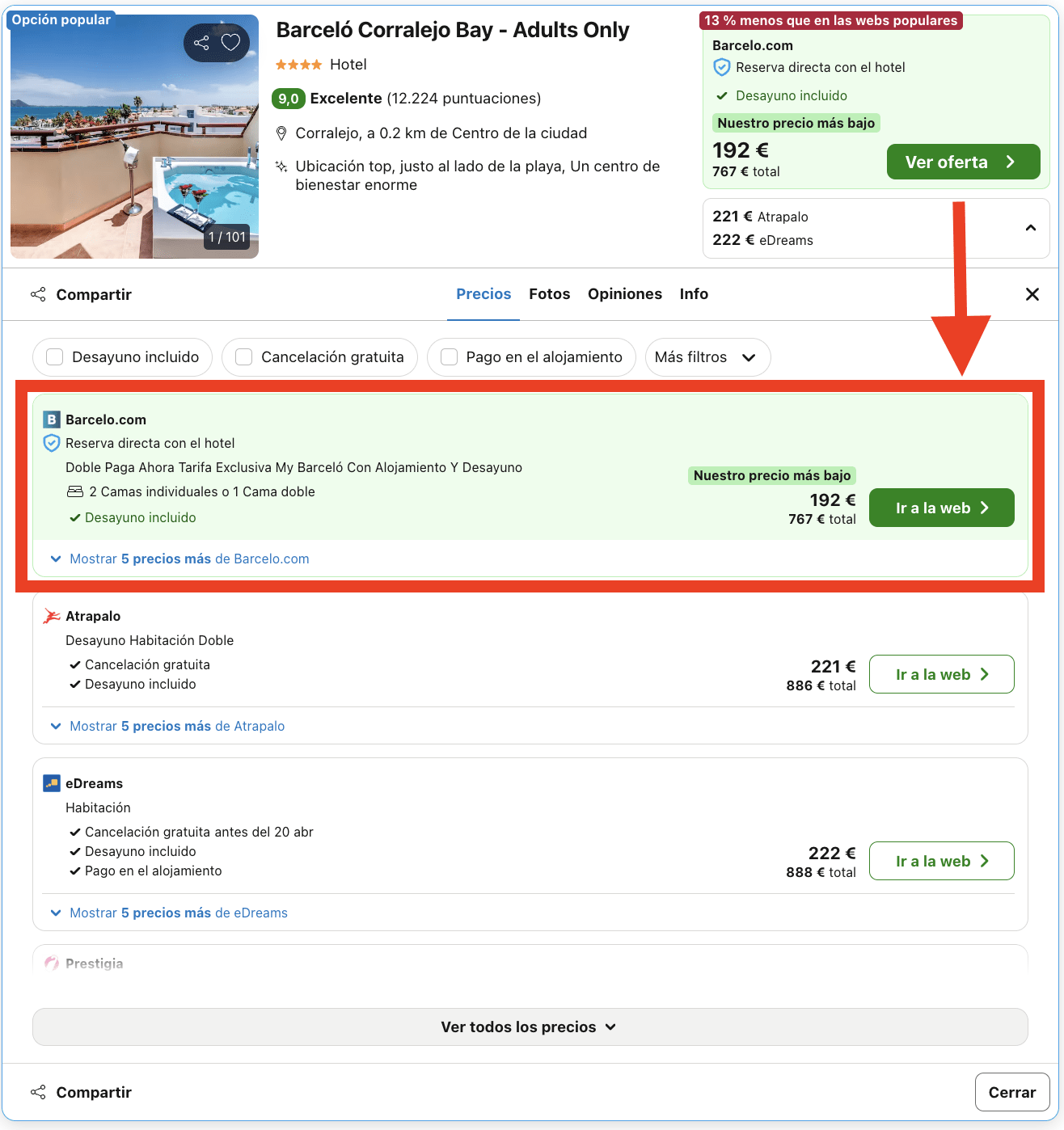 Resort Barceló 4* justo al lado de la playa de Corralejo con desayunos por 96€