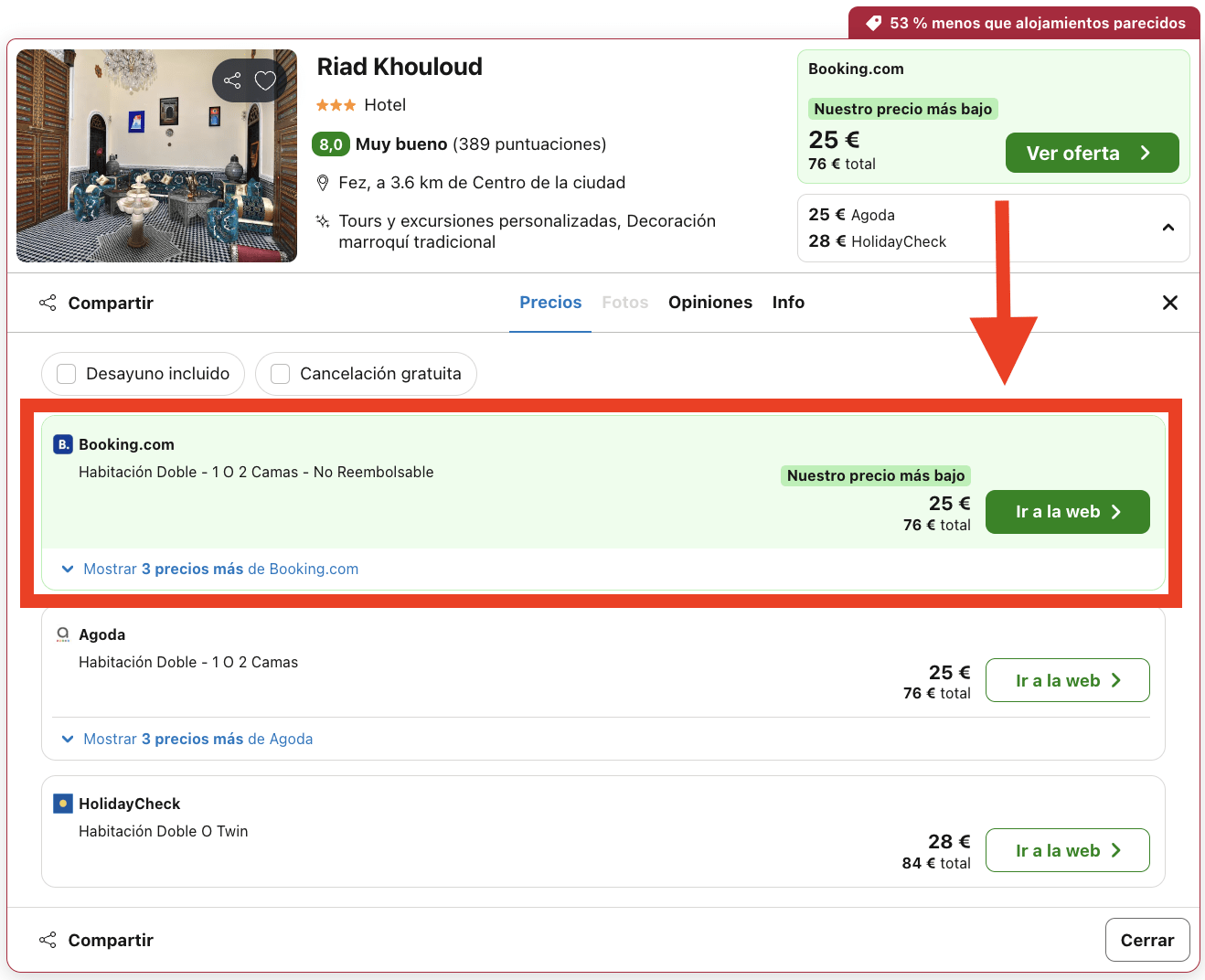 Fez: vuelos + 3 noches en un riad con desayuno por 68€