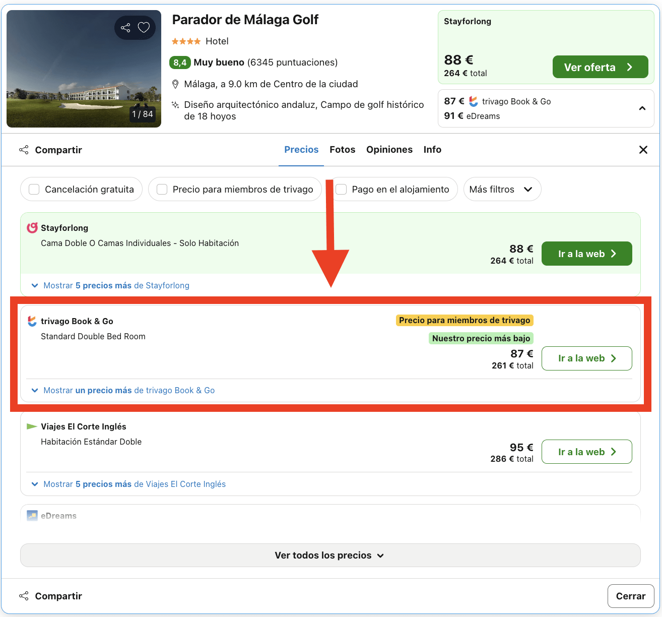 Parador junto al mar en el centro de su propio campo de golf por 43€