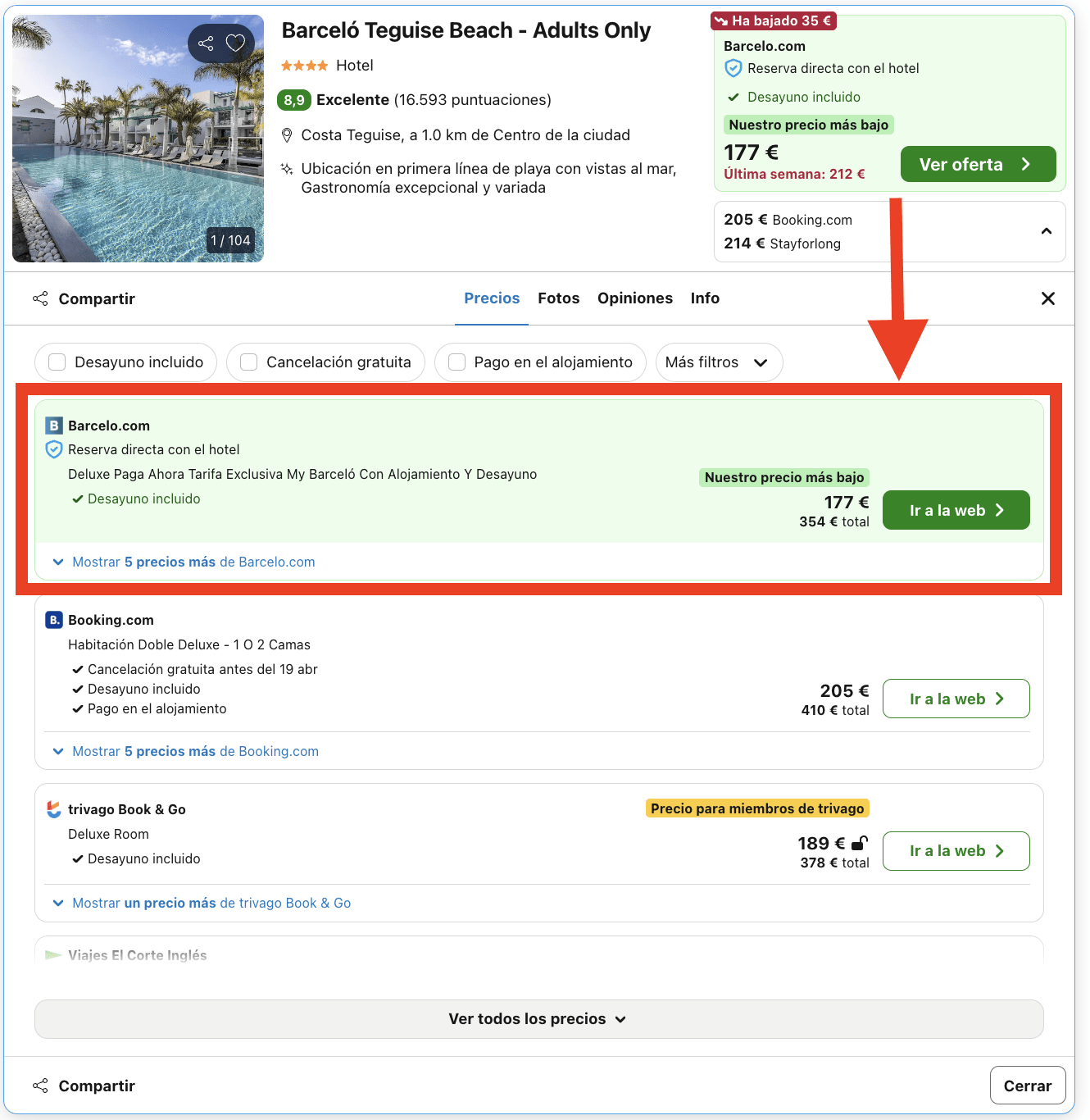Lanzarote: hotel Barceló Teguise Beach - Adults Only 4* por 88€