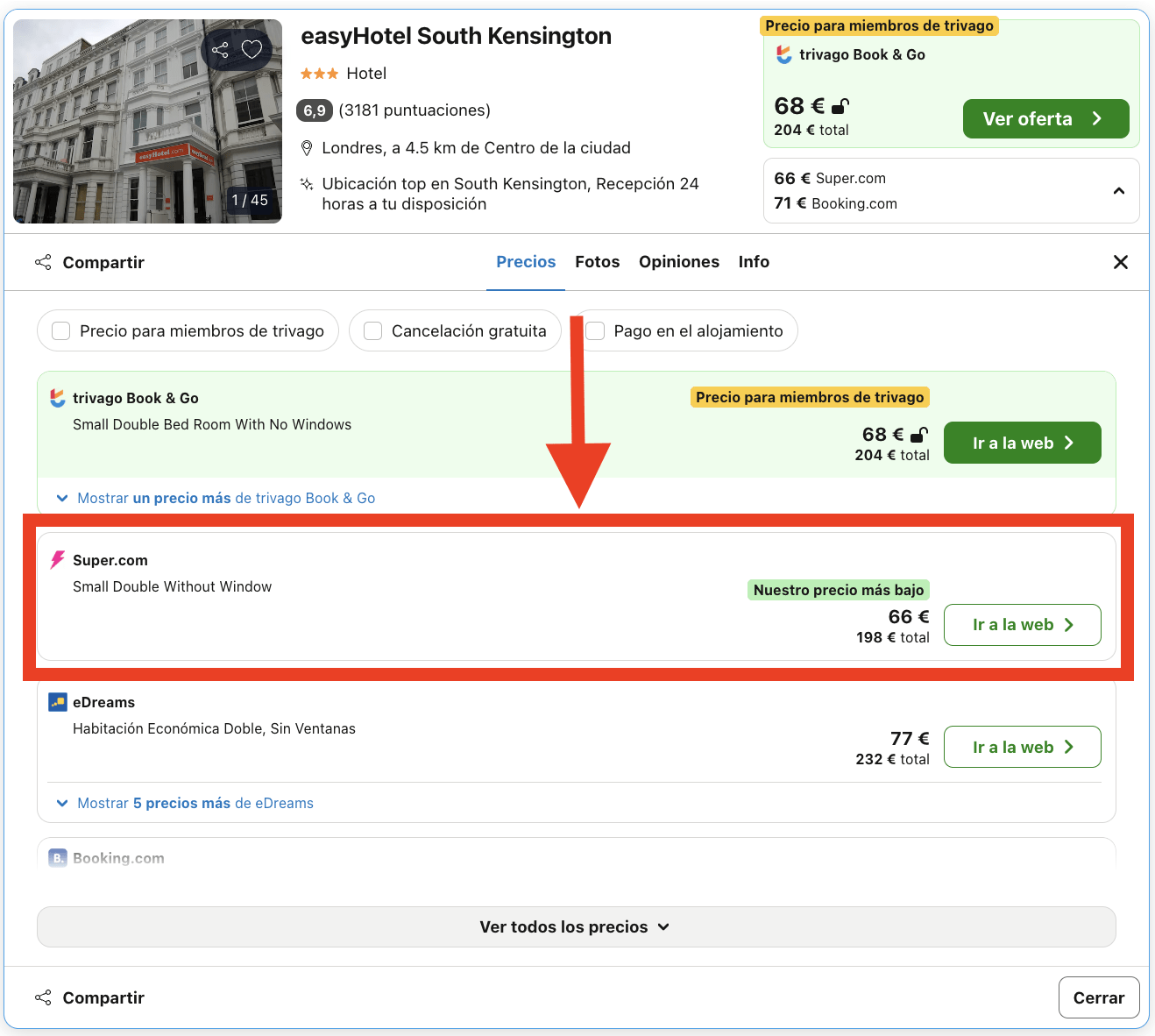 Londres: hotel en el centro por 33€