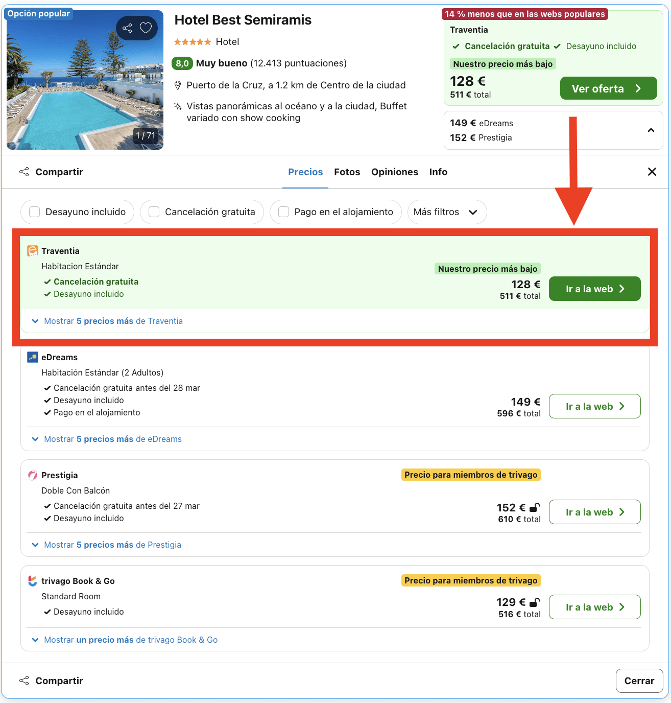 Semana Santa de lujo en Tenerife: hotel 5* con desayuno por 64€