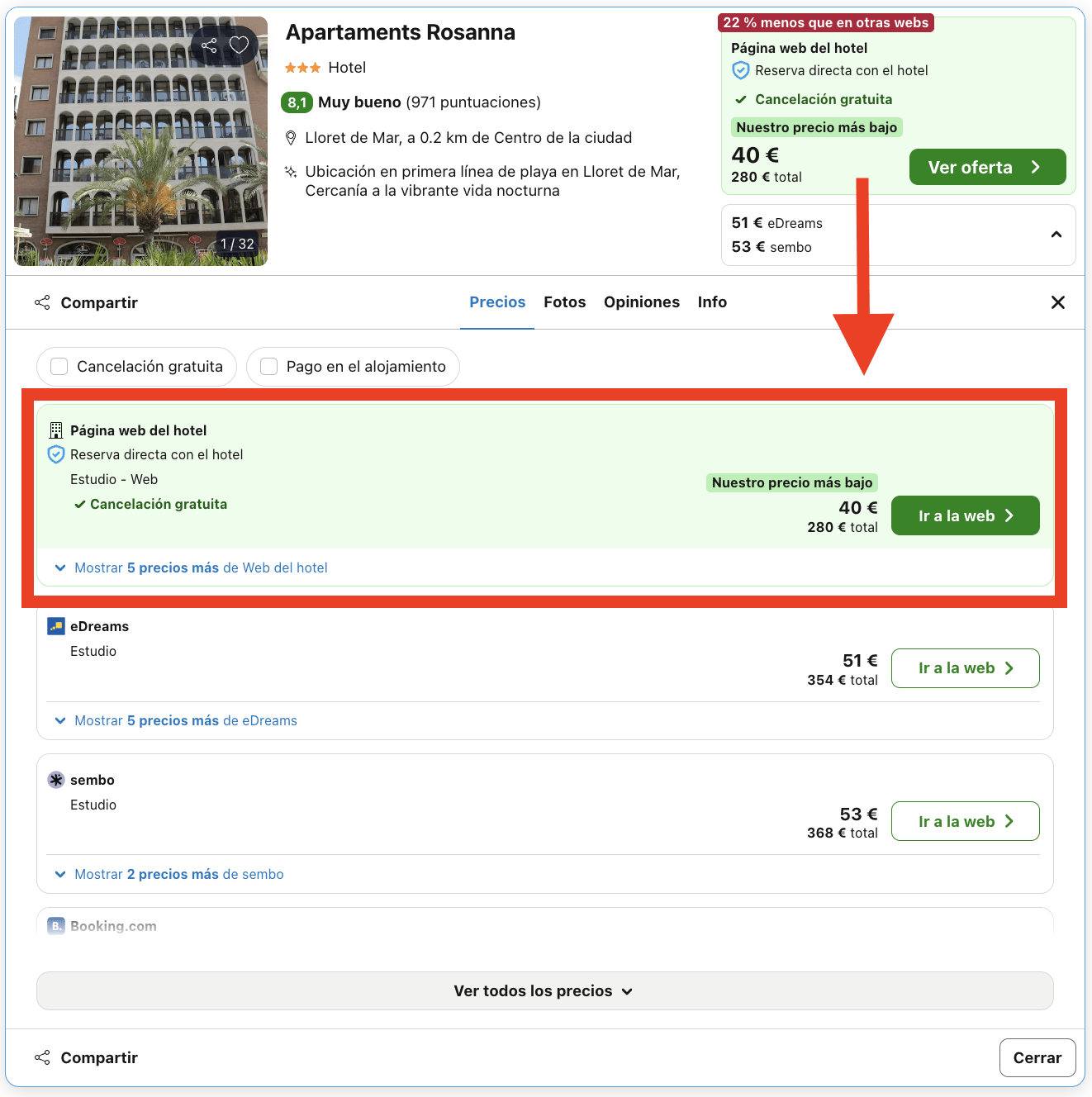 Vacaciones en la Costa Brava: 7 noches en aparthotel frente al mar por 140€