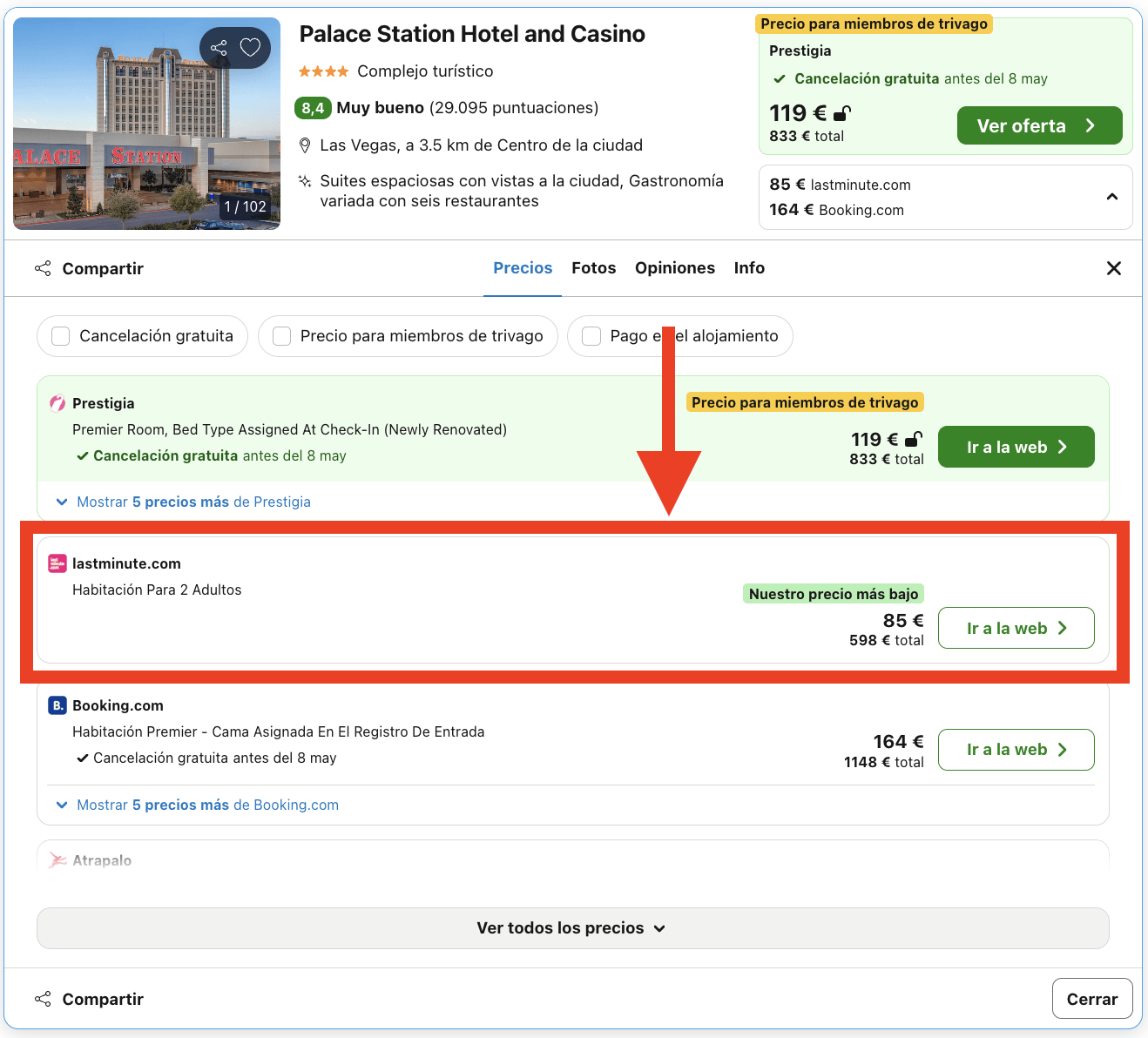 Palace Station Hotel and Casino 4* en Las Vegas por 42€