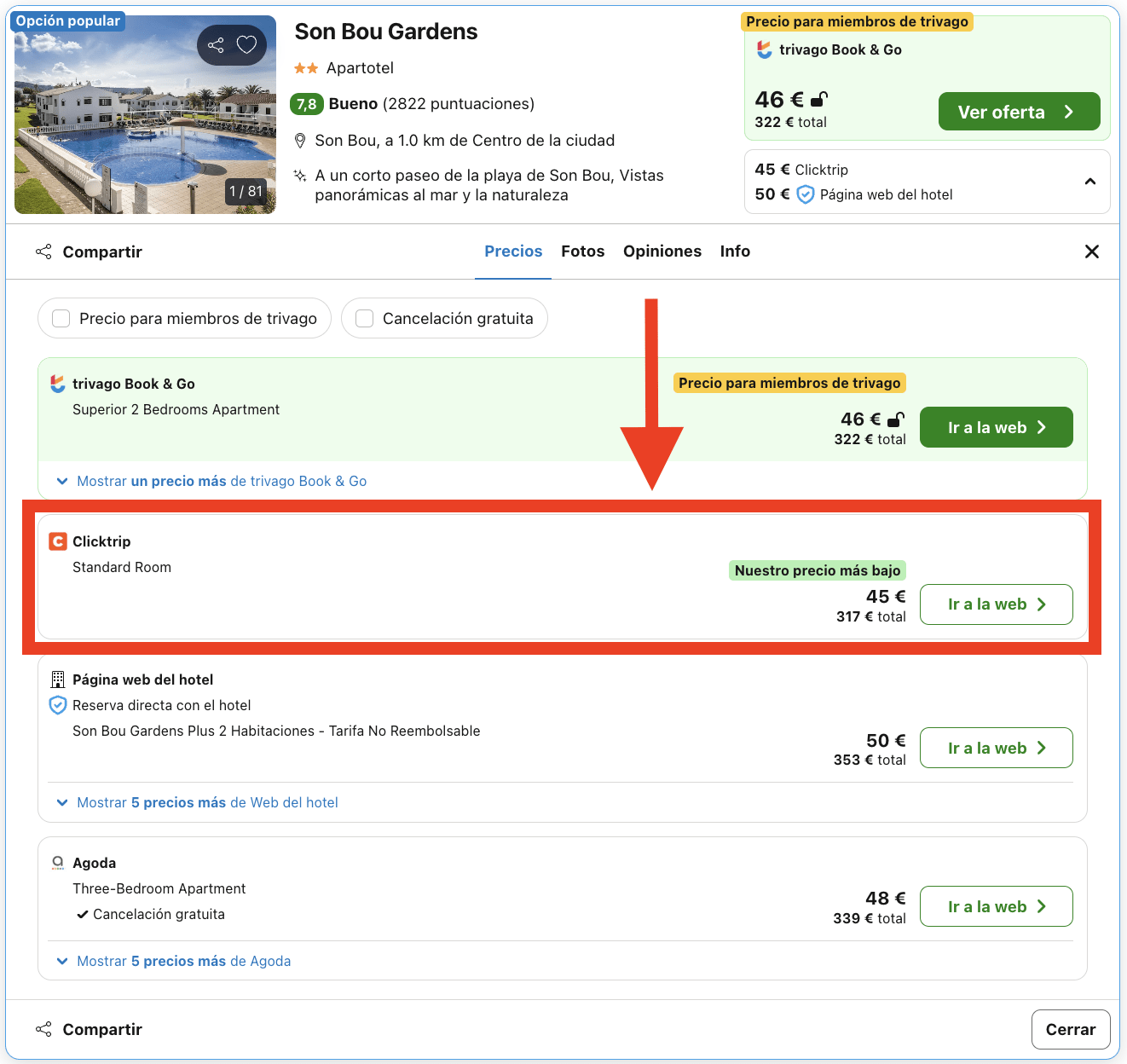Menorca: vuelos de ida y vuelta + 7 noches en aparthotel por 187€