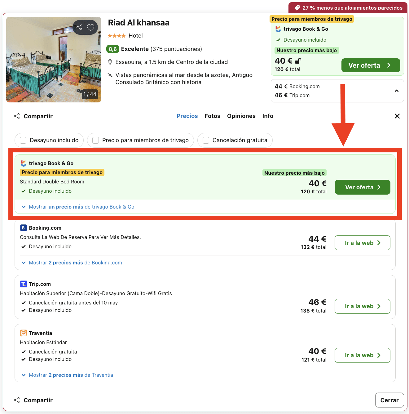 Marruecos: vuelos de ida y vuelta + 3 noches en un encantador riad con desayunos por 85€
