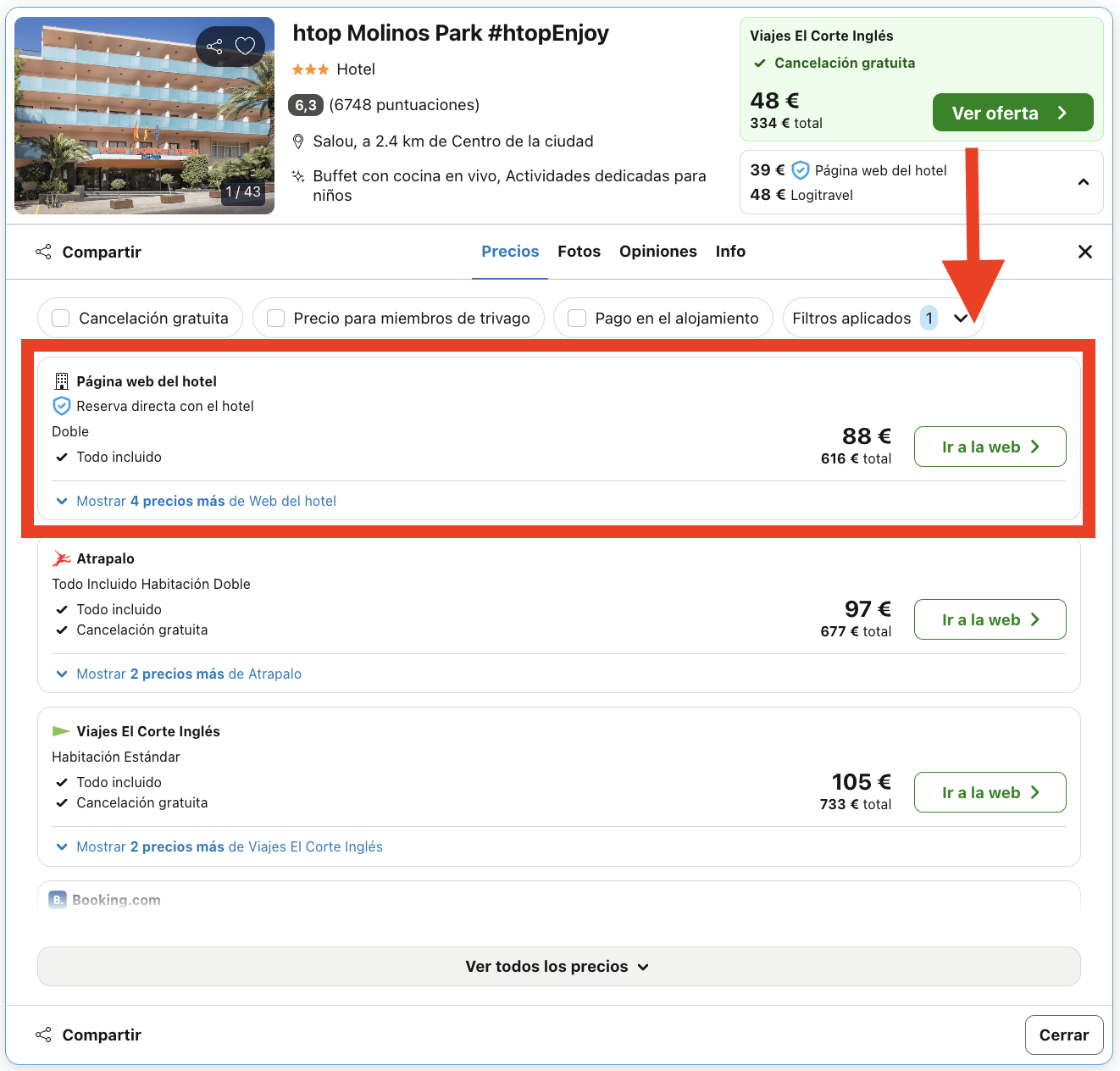 Mayo en Salou: hotel en régimen All Inclusive por 44€