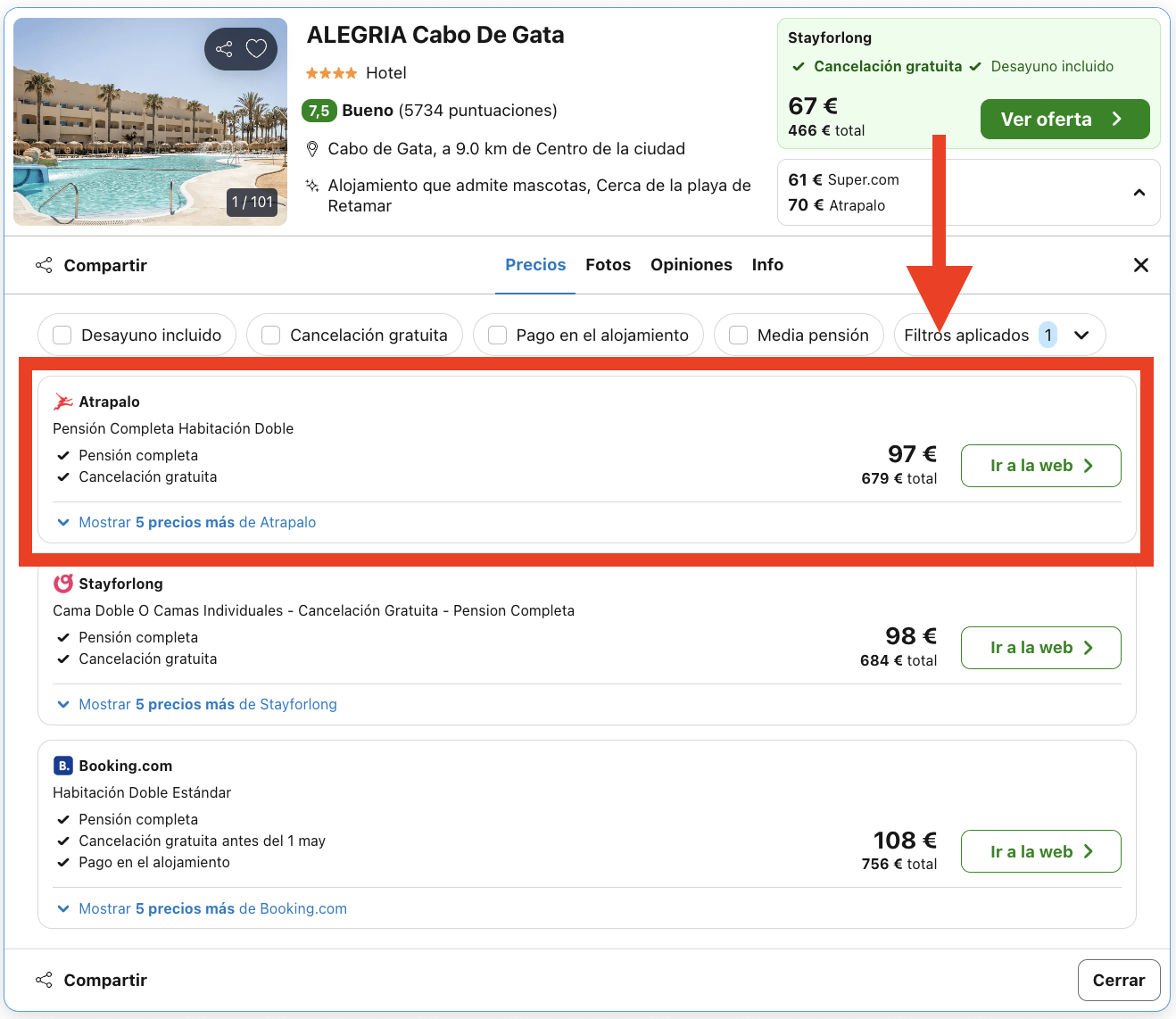 Cabo de Gata: resort 4* con todas las comidas incluidas por 48€