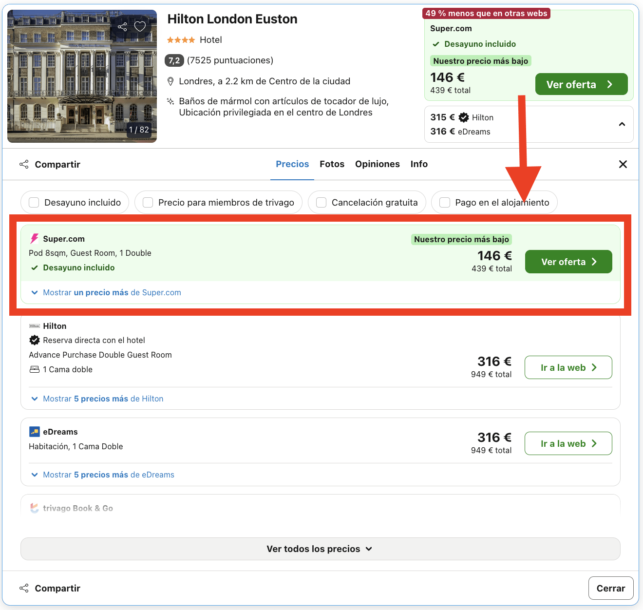 Puente de mayo en Londres: hotel Hilton 4* en el centro por 73€ (desayunos incluidos)