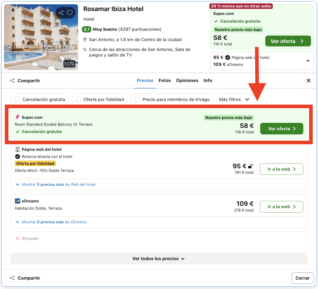 Ibiza: vuelos + 2 noches en un hotel a 2 minutos de la playa por 80€