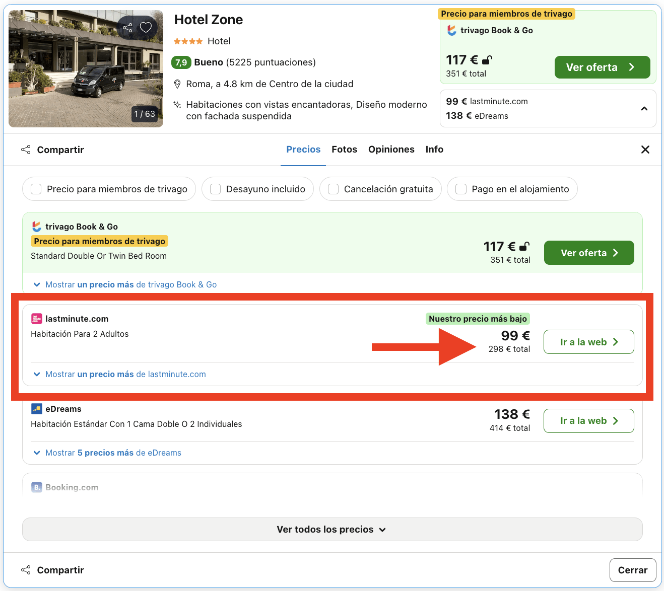 Vuelos a Roma + 3 noches en hotel 4* por 179€