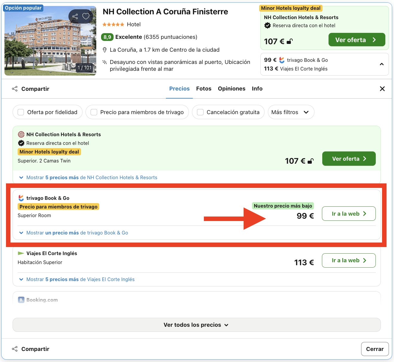 A Coruña: hotel NH Collection 5* por 49€