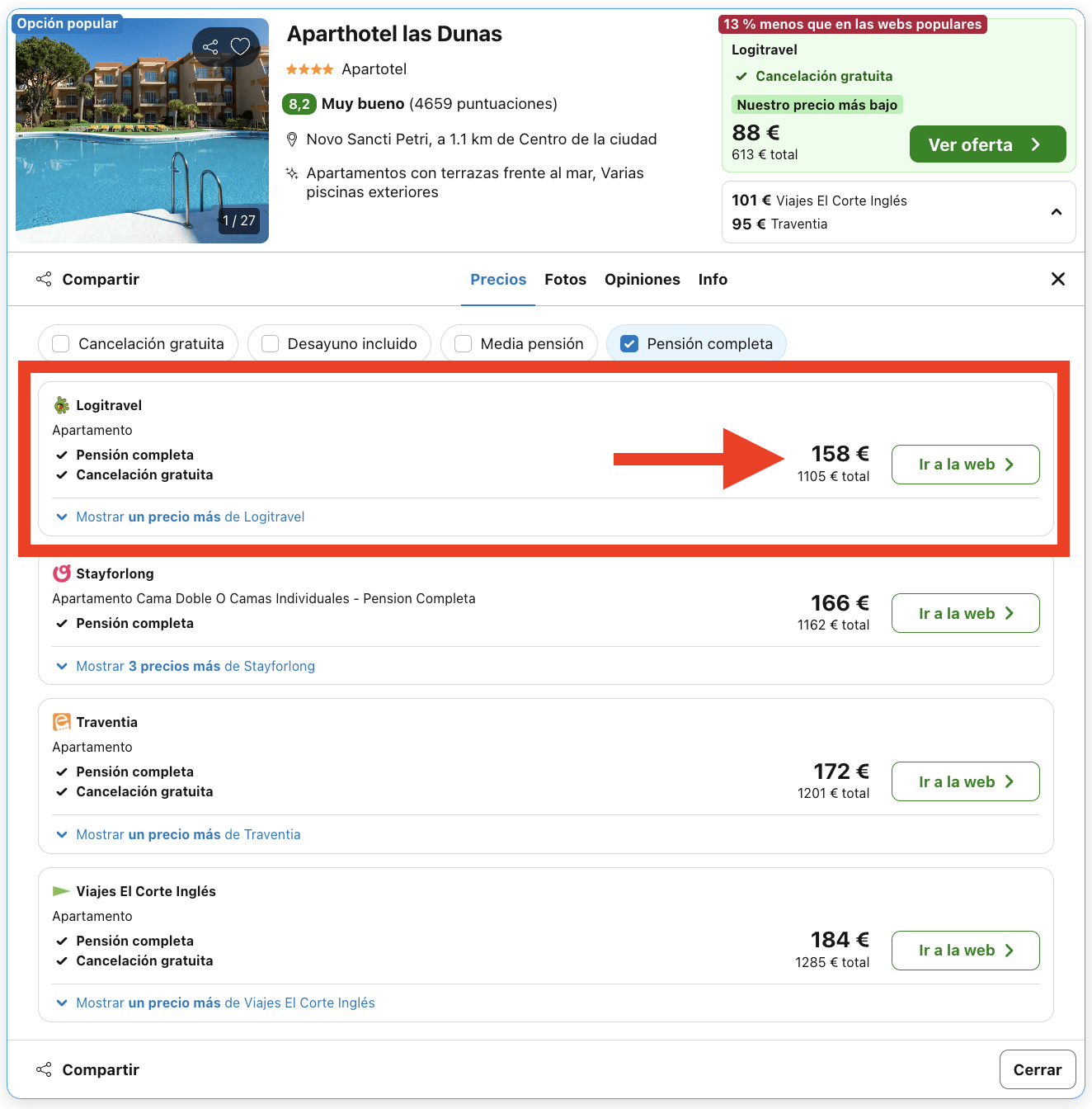 Novo Sancti Petri: aparthotel 4* con terrazas frente al mar y pensión completa por 79€