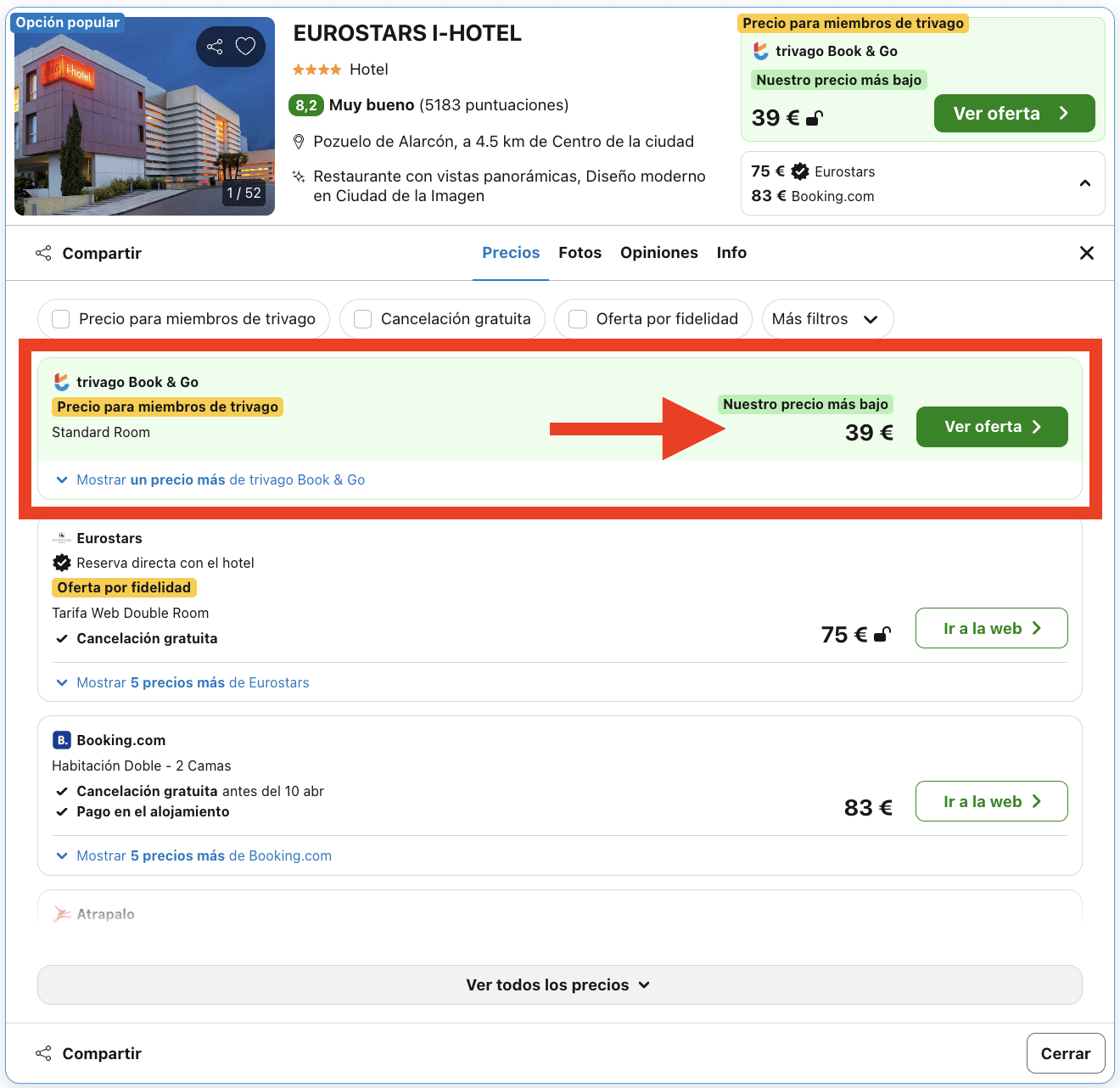 Hotel 4* en Pozuelo de Alarcón por 19€