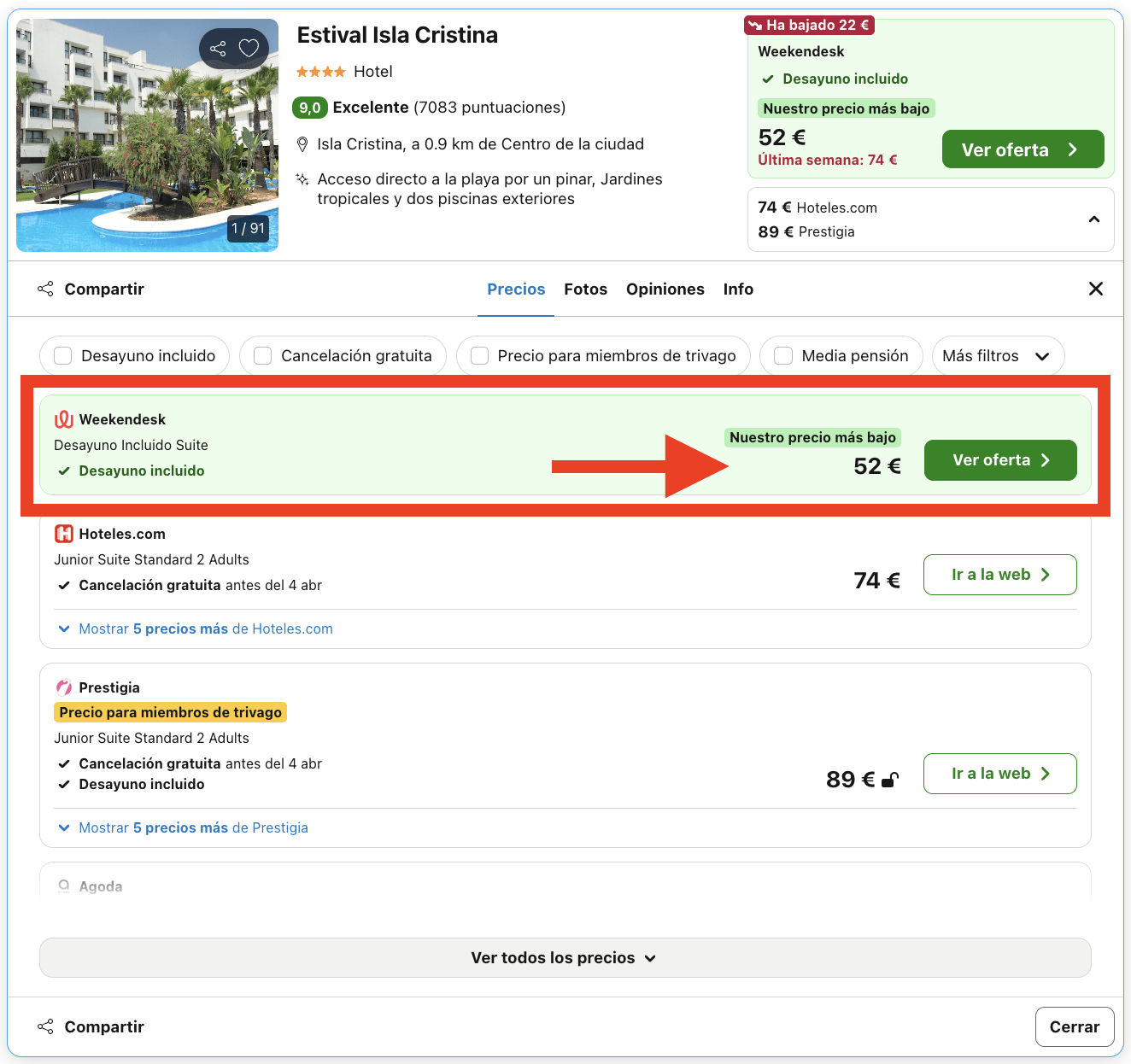 Isla Cristina: resort 4* con desayuno por 26€