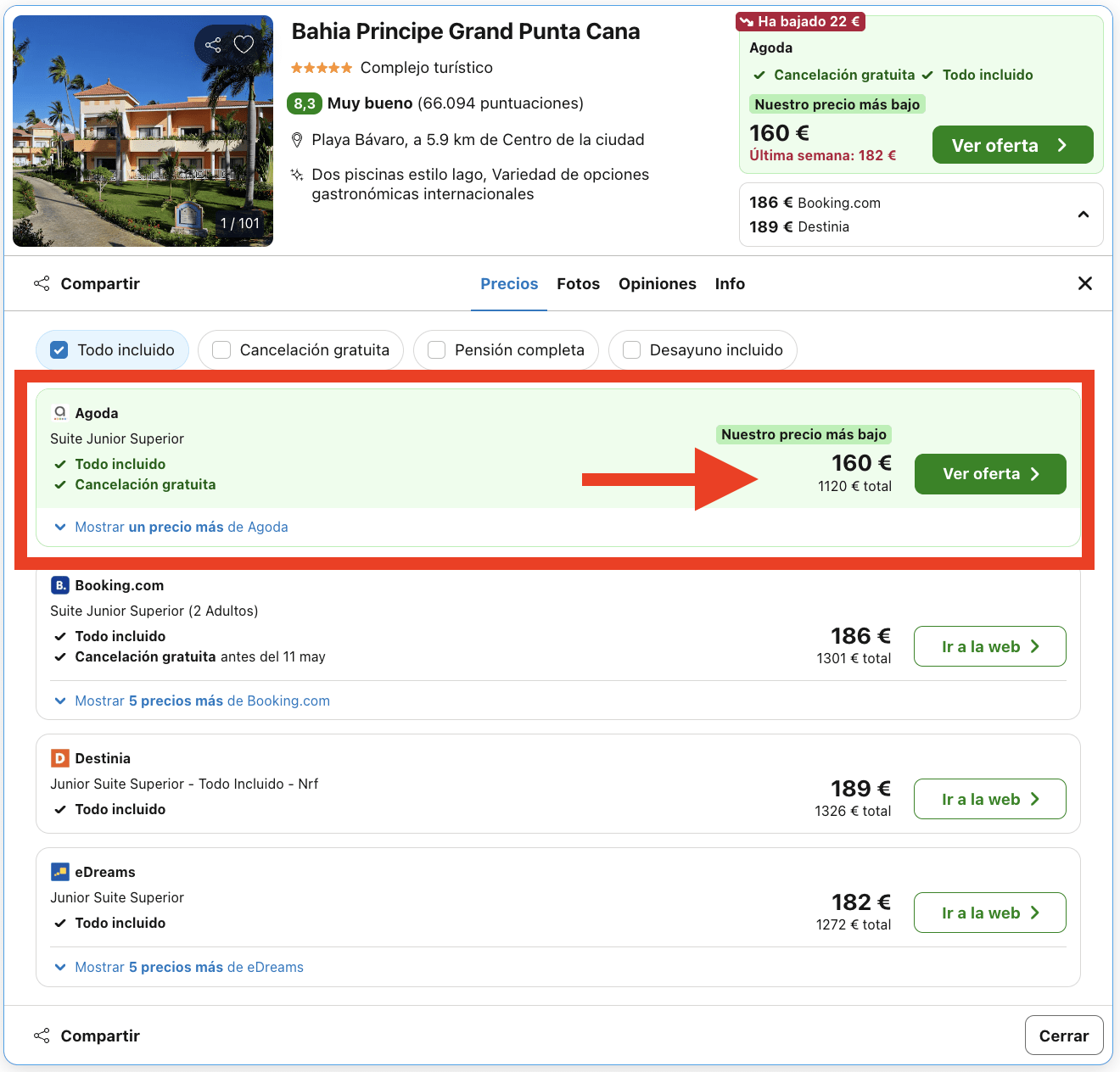 Suite Junior Superior en el resort Bahia Principe Grand Punta Cana 5* All Inclusive por 80€