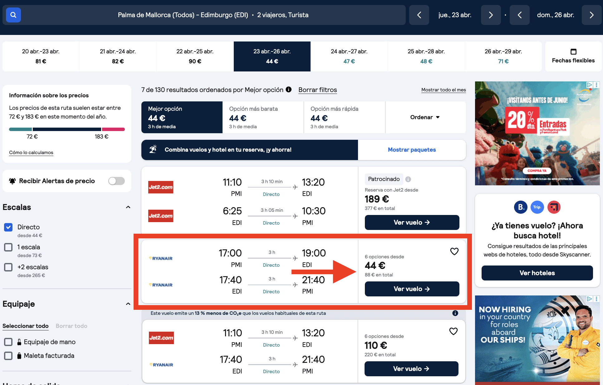 Vuelos a Edimburgo + 3 noches por 241€