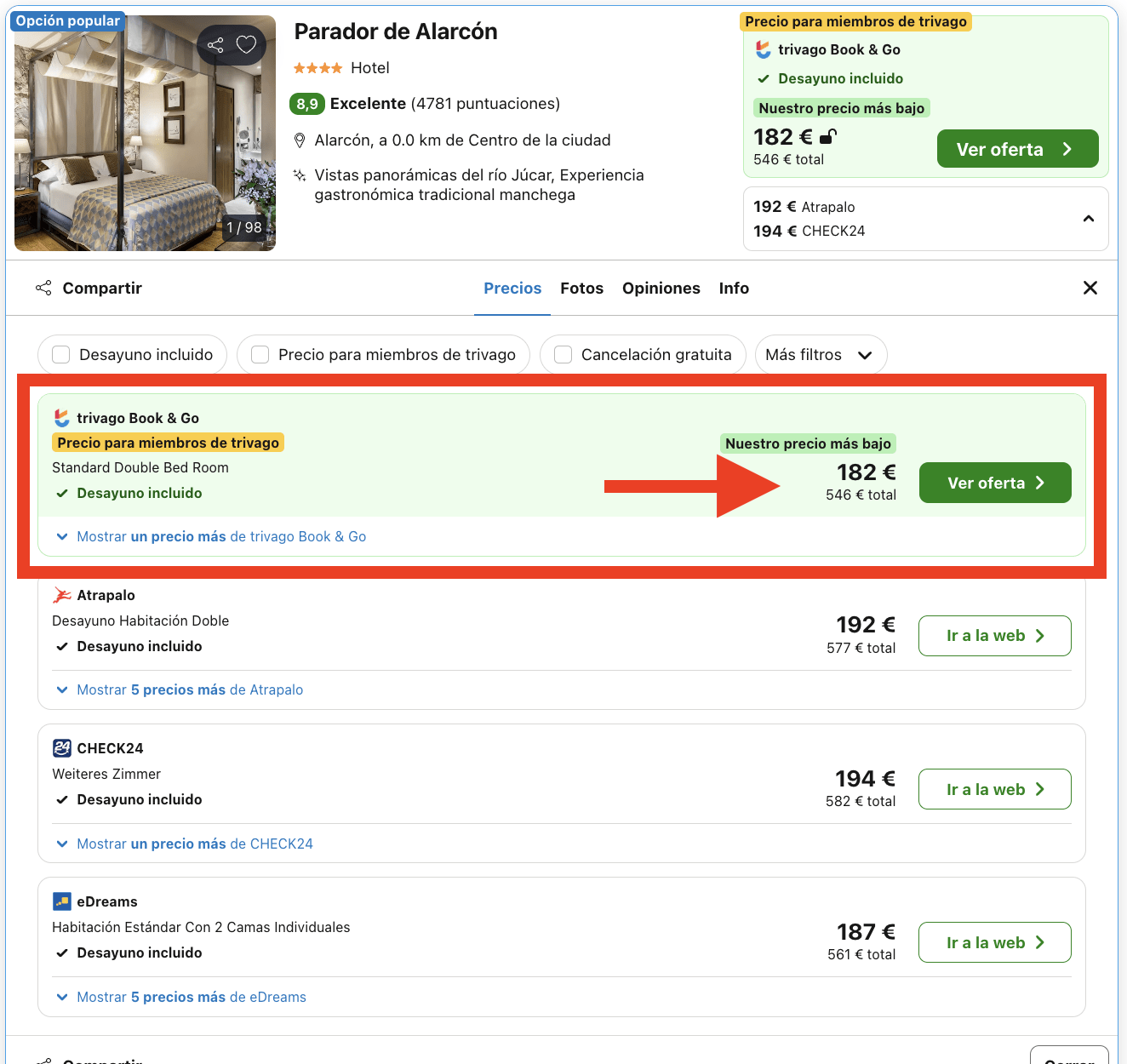 Parador ubicado en un castillo con más de 13 siglos de historia por 91€