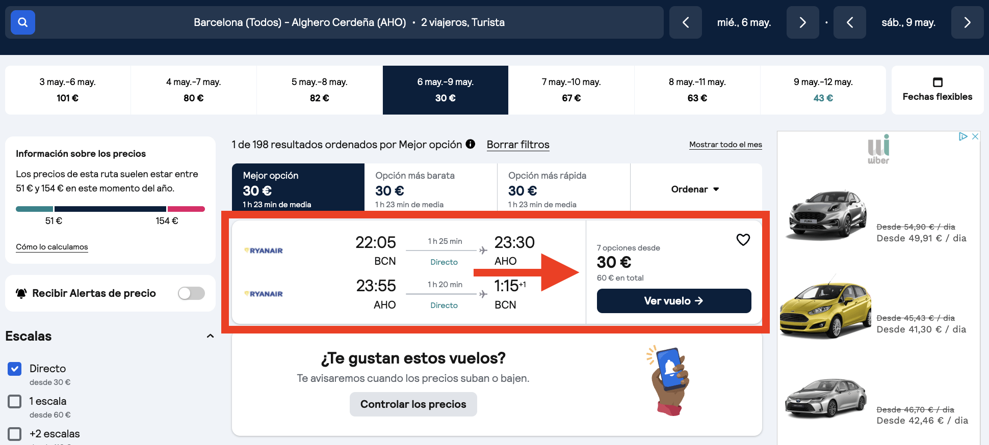 Vuelos a Cerdeña + 3 noches en un aparthotel 4* por 85€