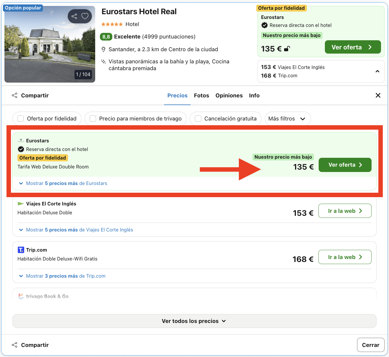Hotel 5* en Santander por 67€