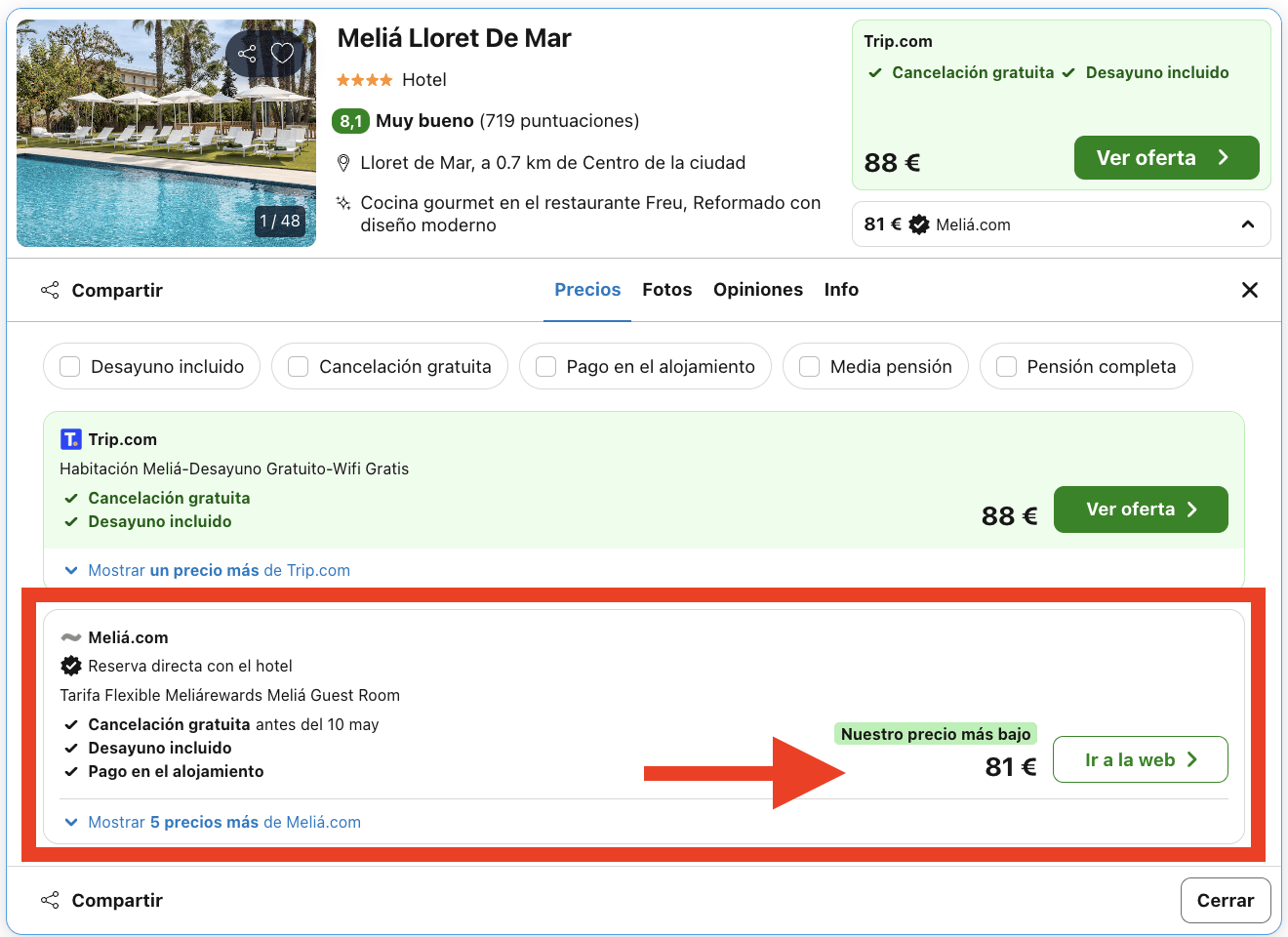 Hotel Meliá 5* de auténtico lujo junto a un casino y un teataro por 40€