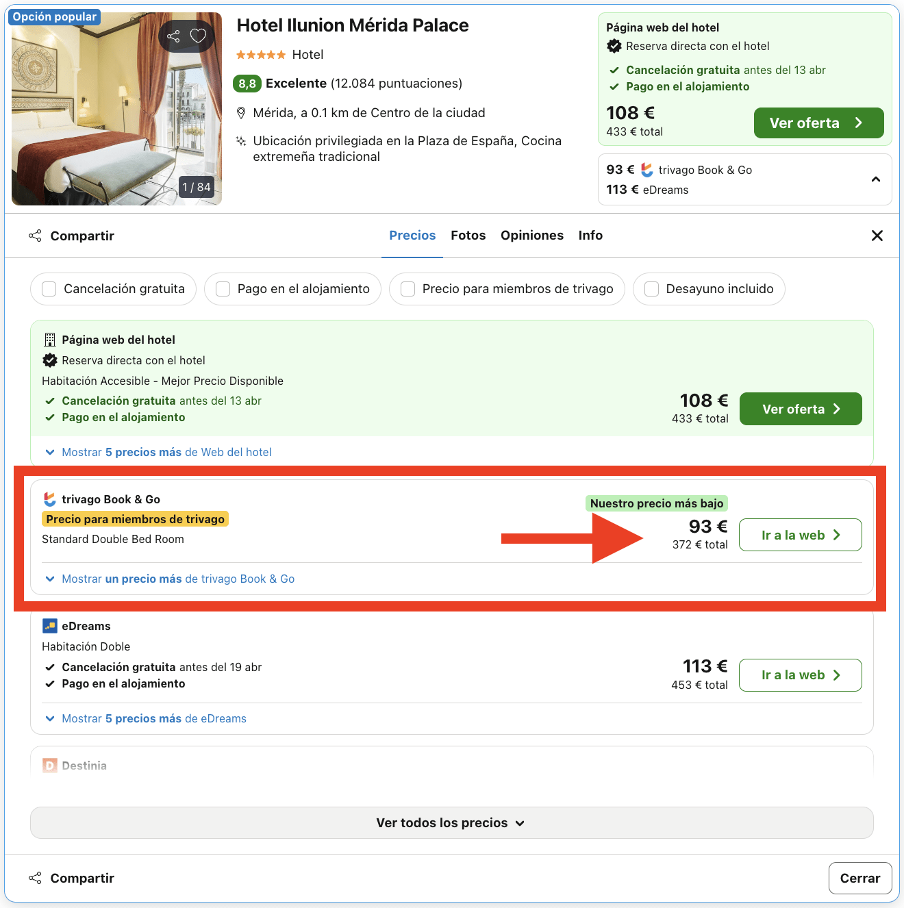 Mérida: hotel 5* que es un palacio restaurado del siglo XV por 46€