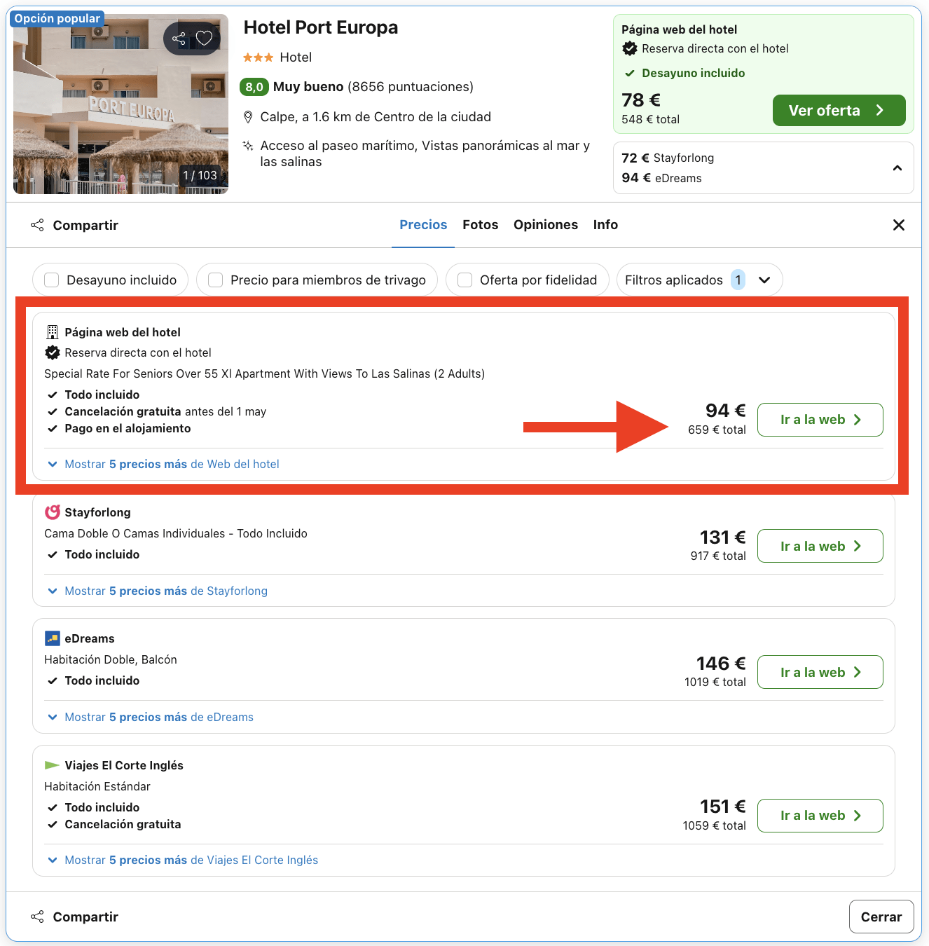 Calpe: 7 noches en un hotel a pie de playa con todo incluido por 329€