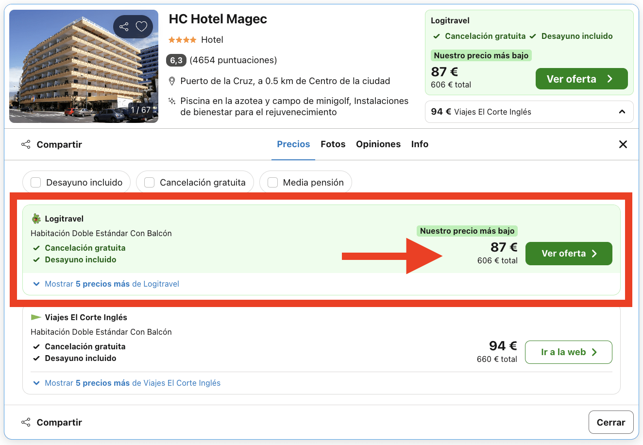 Verano en Puerto de la Cruz: 7 noches en un hotel con desayuno por 303€