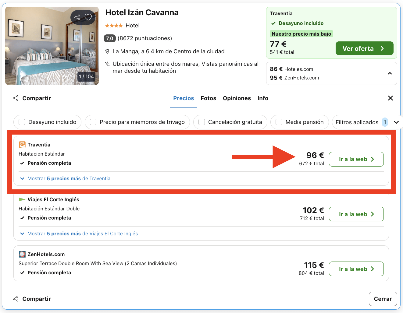 Vacaciones en La Manga: 7 noches en un hotel 4* con desayuno, almuerzo y cena por 338€