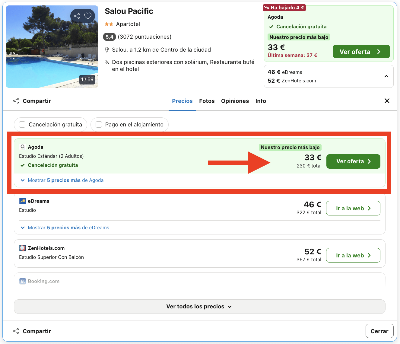 7 noches en un aparthotel de Salou por 115€