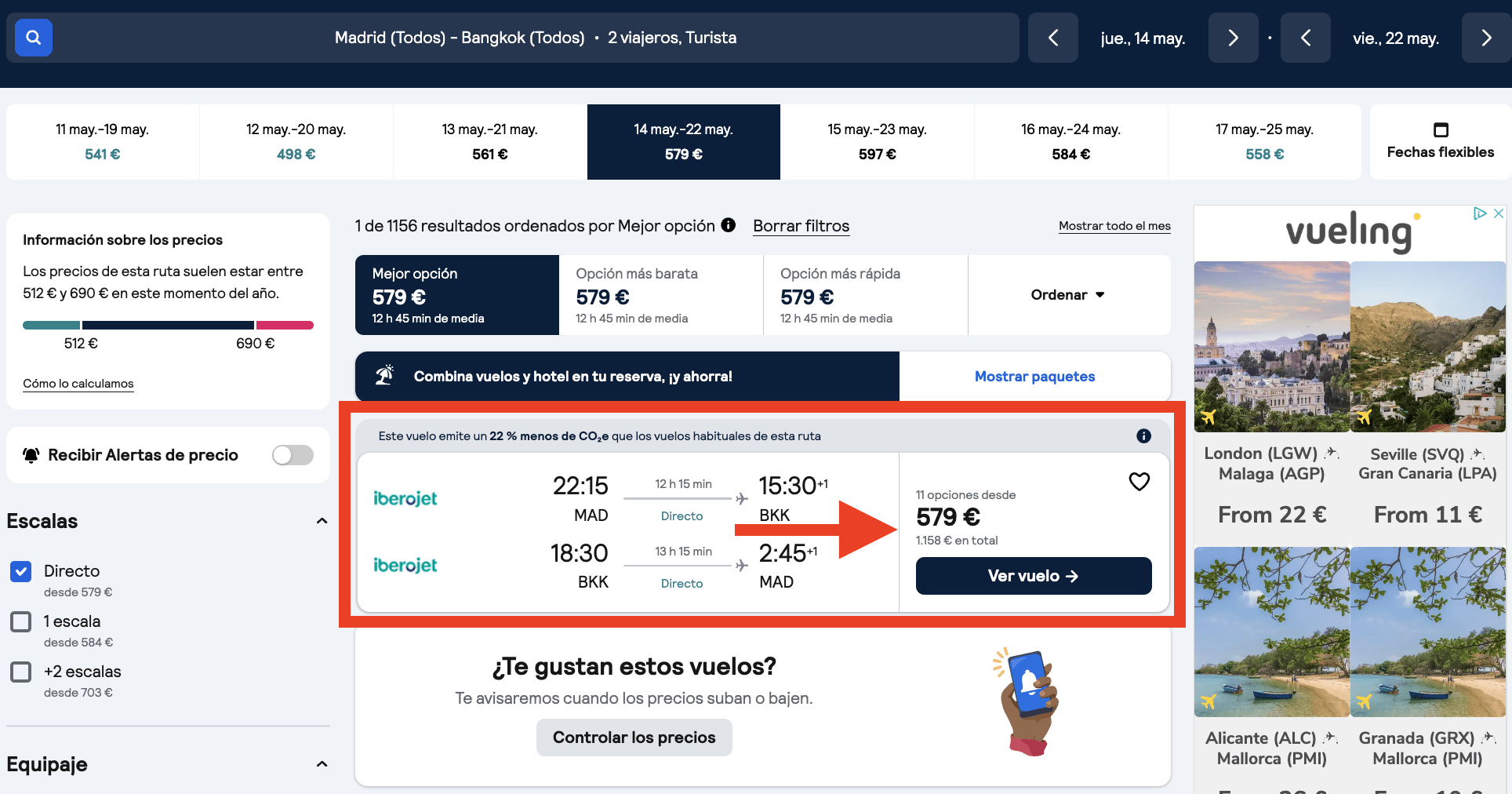 Vuelos directos a Bangkok (Tailandia) por 578€ ida y vuelta