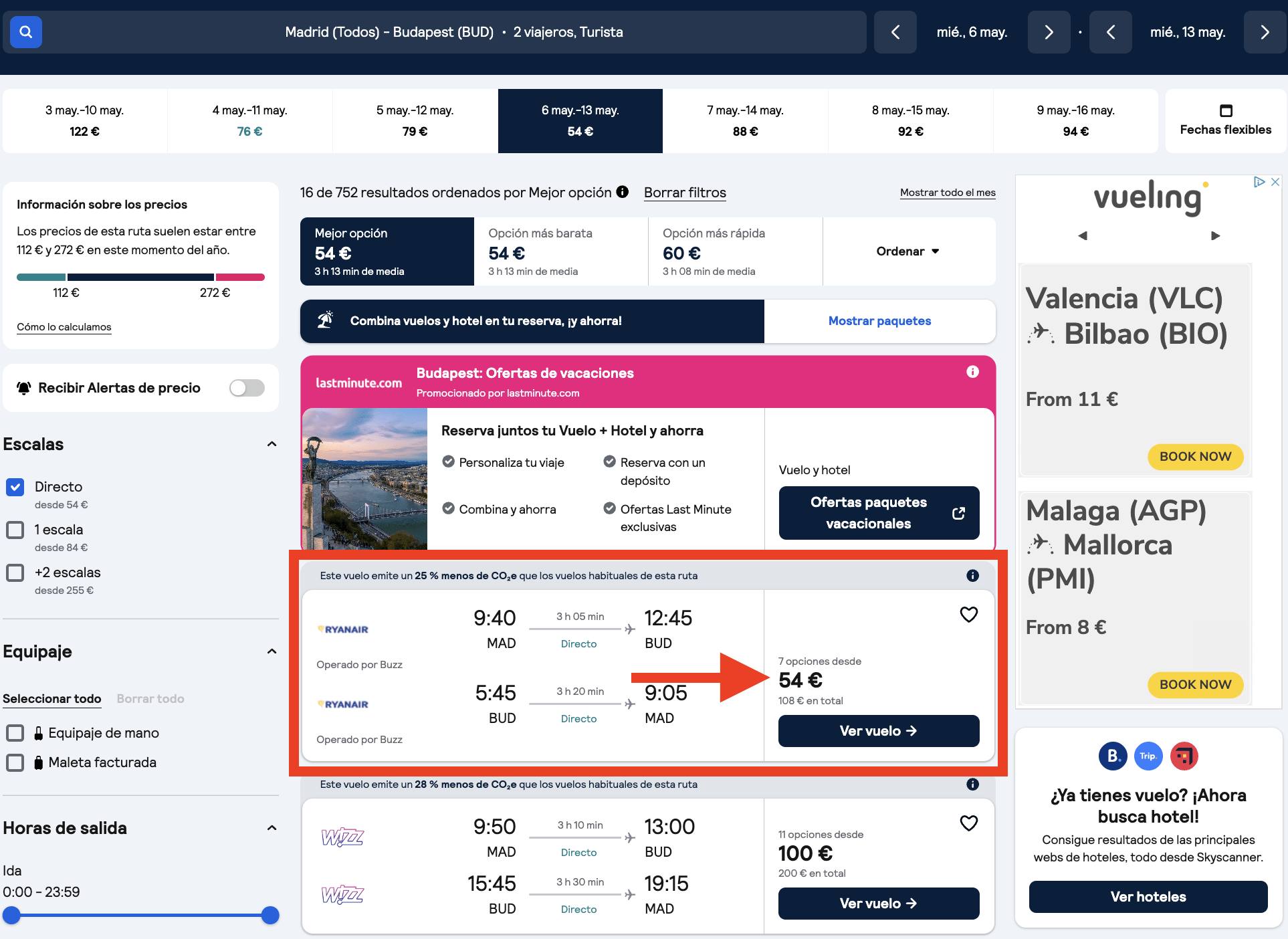 Vuelos a Budapest (Hungría) por 54€ ida y vuelta