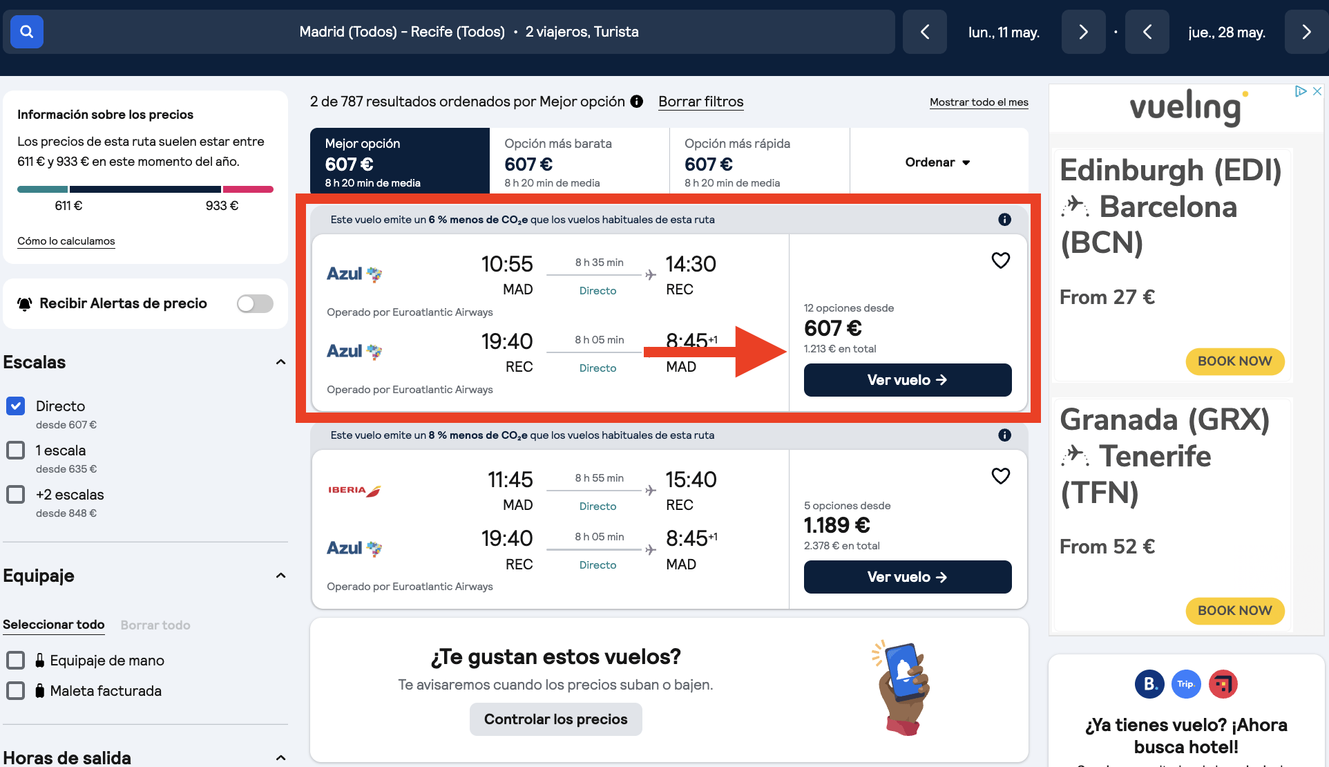 Vuelos directos a Recife (Brasil) por 607€ ida y vuelta