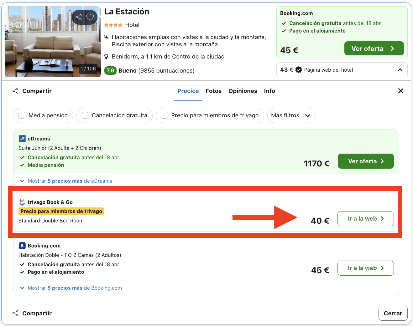 Vacaciones de última hora en Benidorm: hotel 4* por 21€