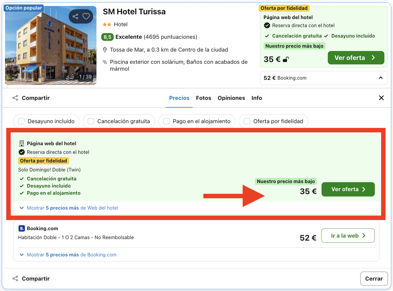 Costa Brava: hotel con desayuno por 17€