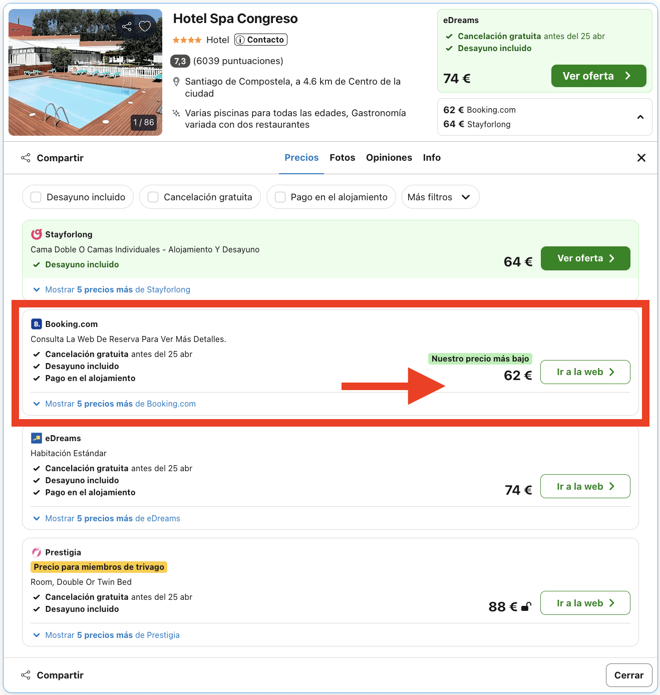 Oferta de última hora: hotel 4* en Santiago de Compostela por 31€ (desayuno incluido)