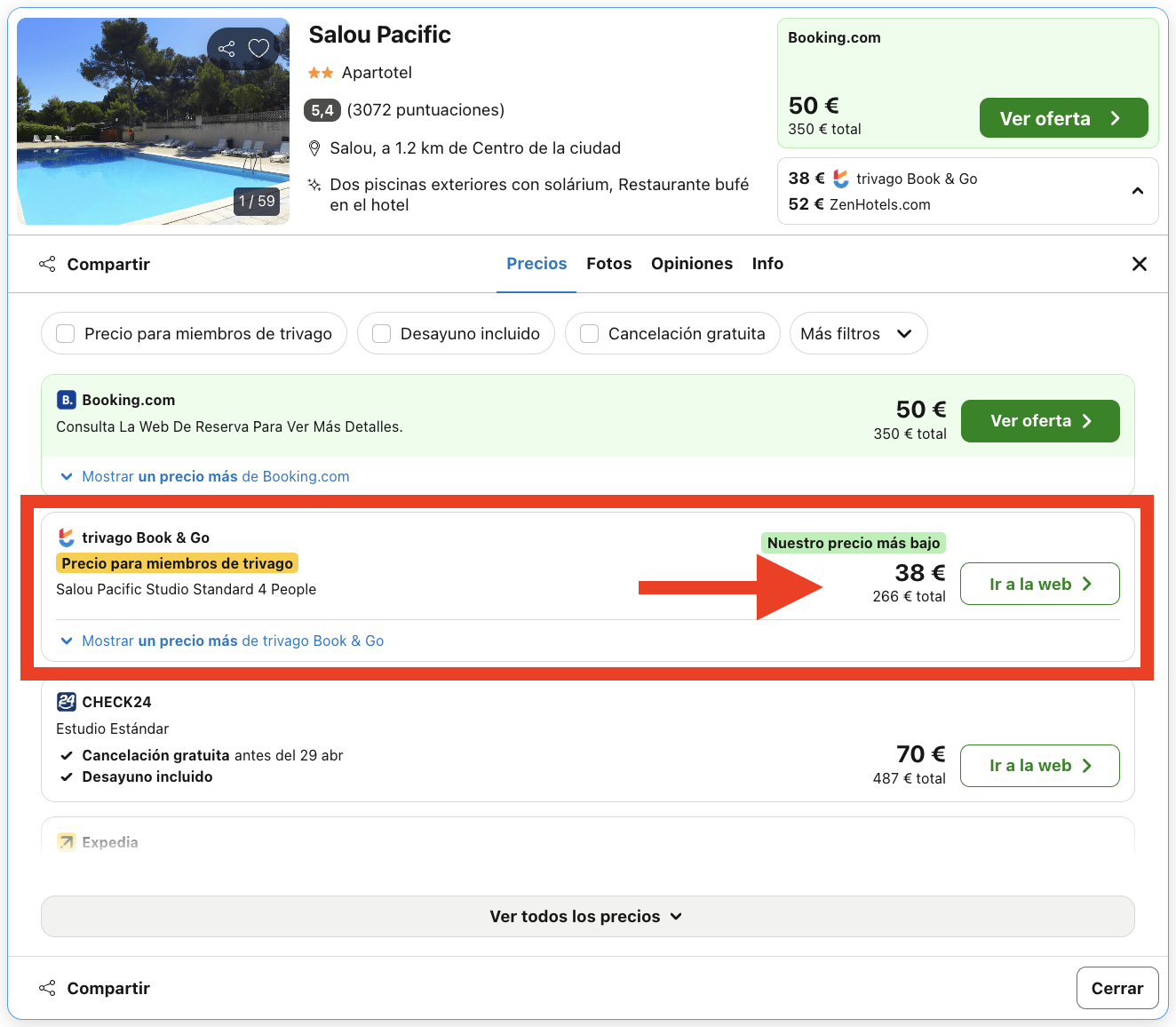 Aparthotel en Salou por 19€