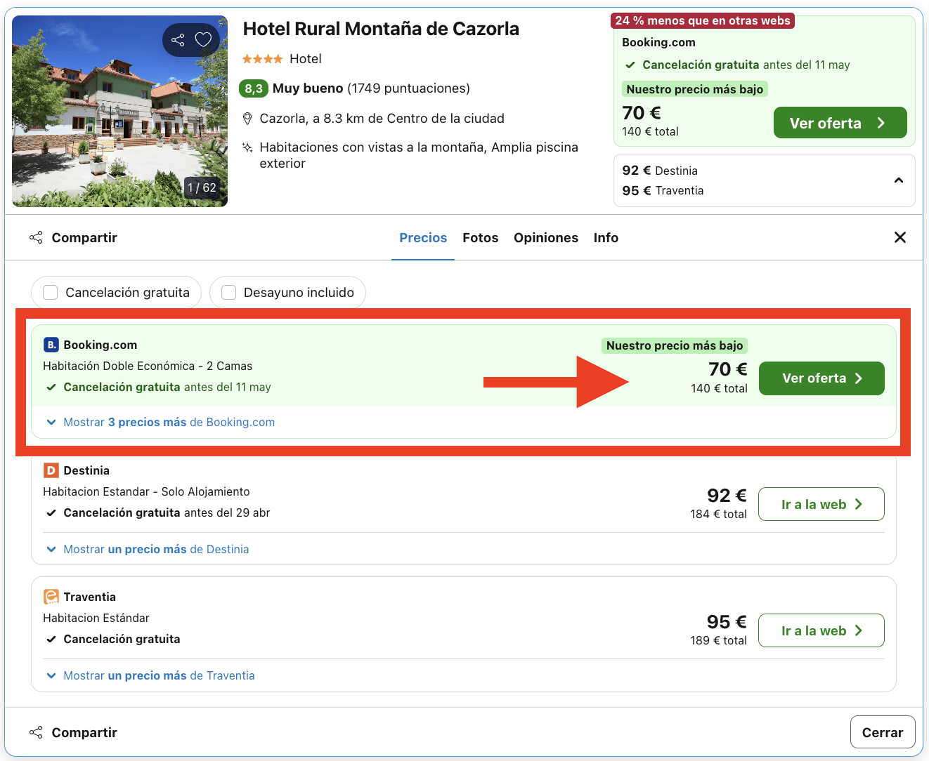 Finde en Cazorla: hotel rural 4* con piscina por 35€