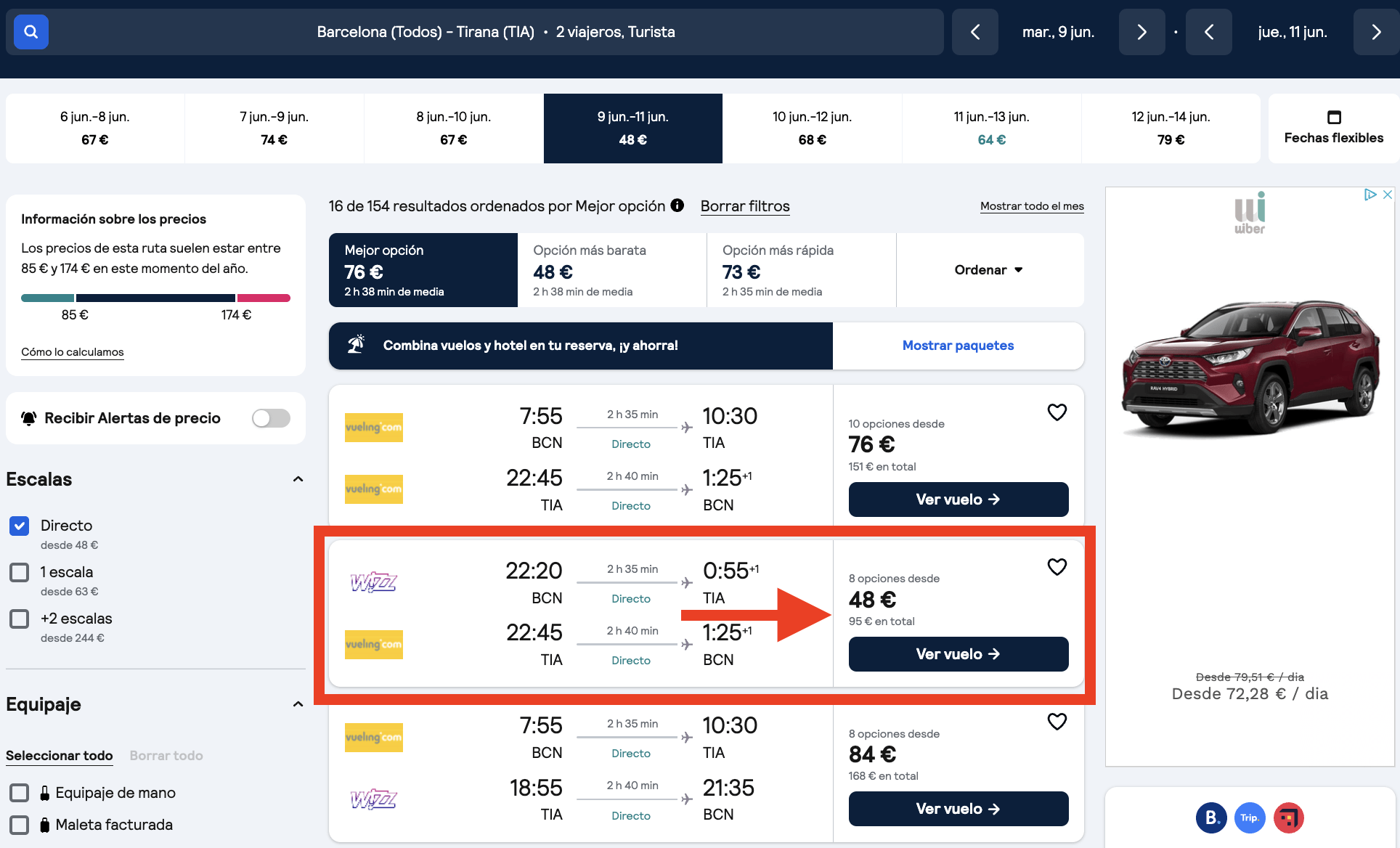 Vuelos a Tirana + 2 noches en hotel 4* por 88€