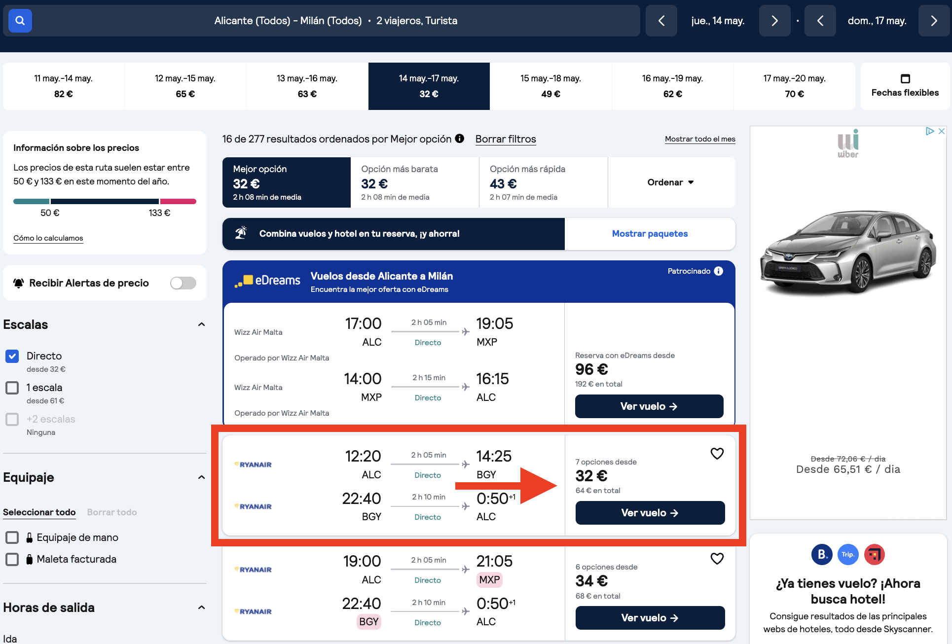 Milán: vuelos + 3 noches en hotel 4* por 224€