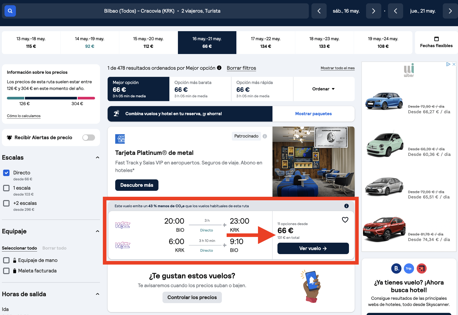 Vuelos a Cracovia + 3 noches en hotel 4* por 211€