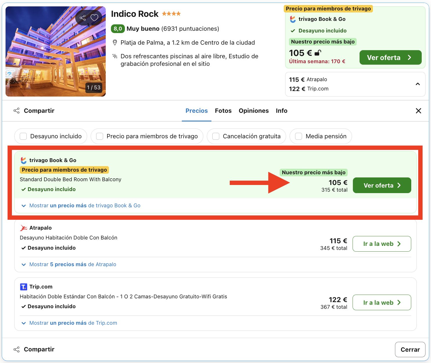 Exclusivo hotel solo para adultos con eventos musicales a diario por 52€
