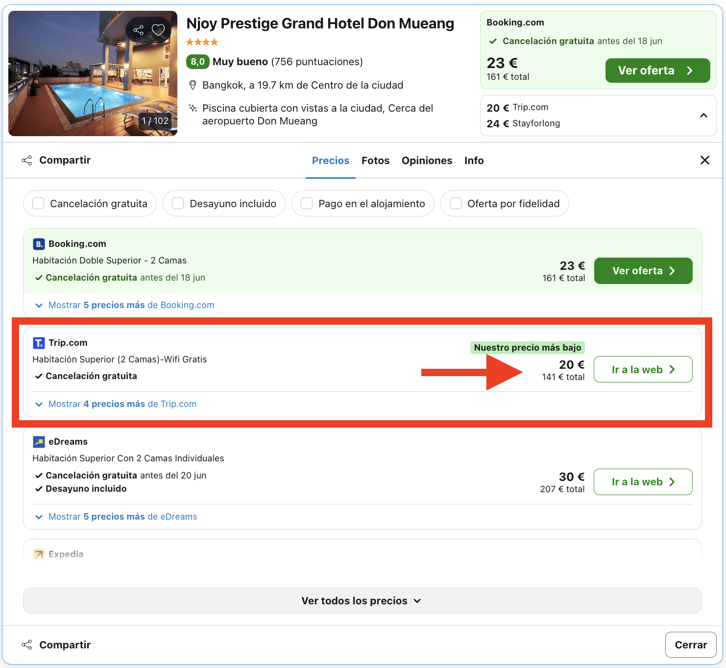 Vacaciones en Bangkok: hotel 4* con piscina por 10€