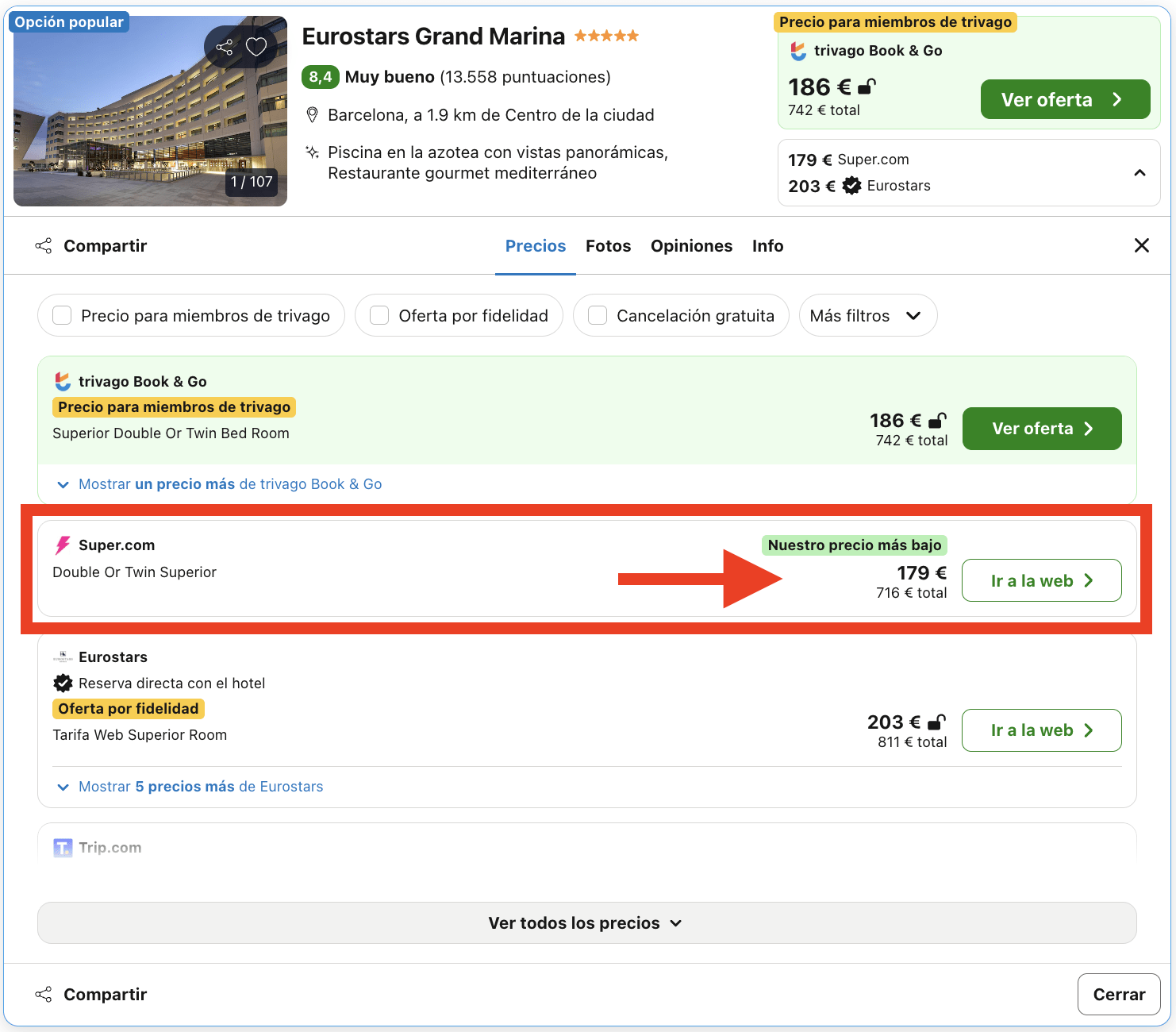 Escapada de lujo a Barcelona: hotel Eurostars 5* por 89€