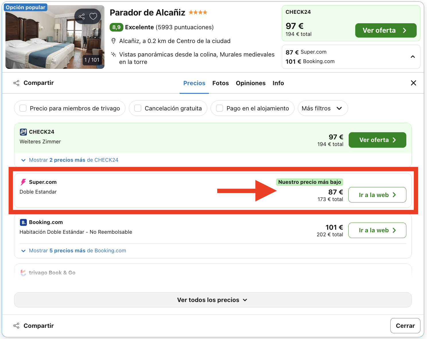 Parador ubicado en un imponente castillo-convento de los siglos XII-XIII por 43€