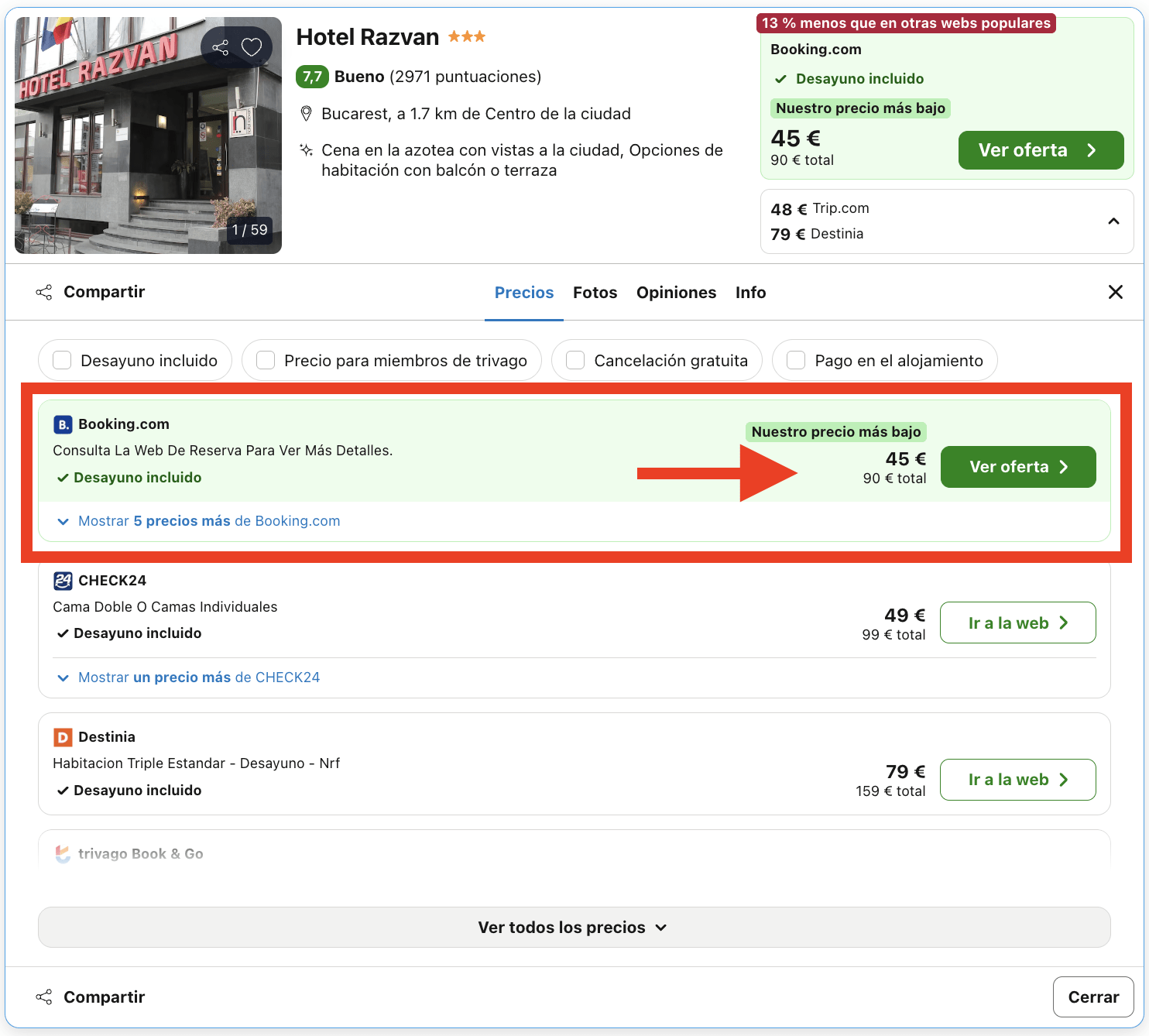 Bucarest: vuelos + 2 noches en hotel con desayuno por 82€